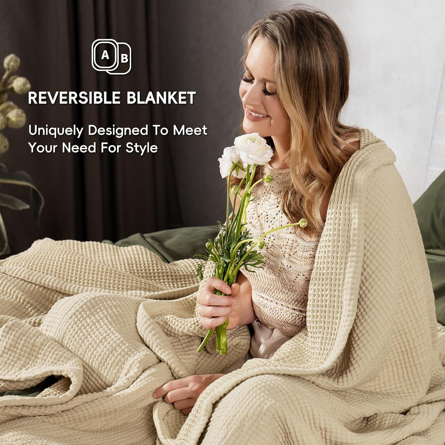 Manta King PHF 100% Algodón Reversible Suave 264x229 cm