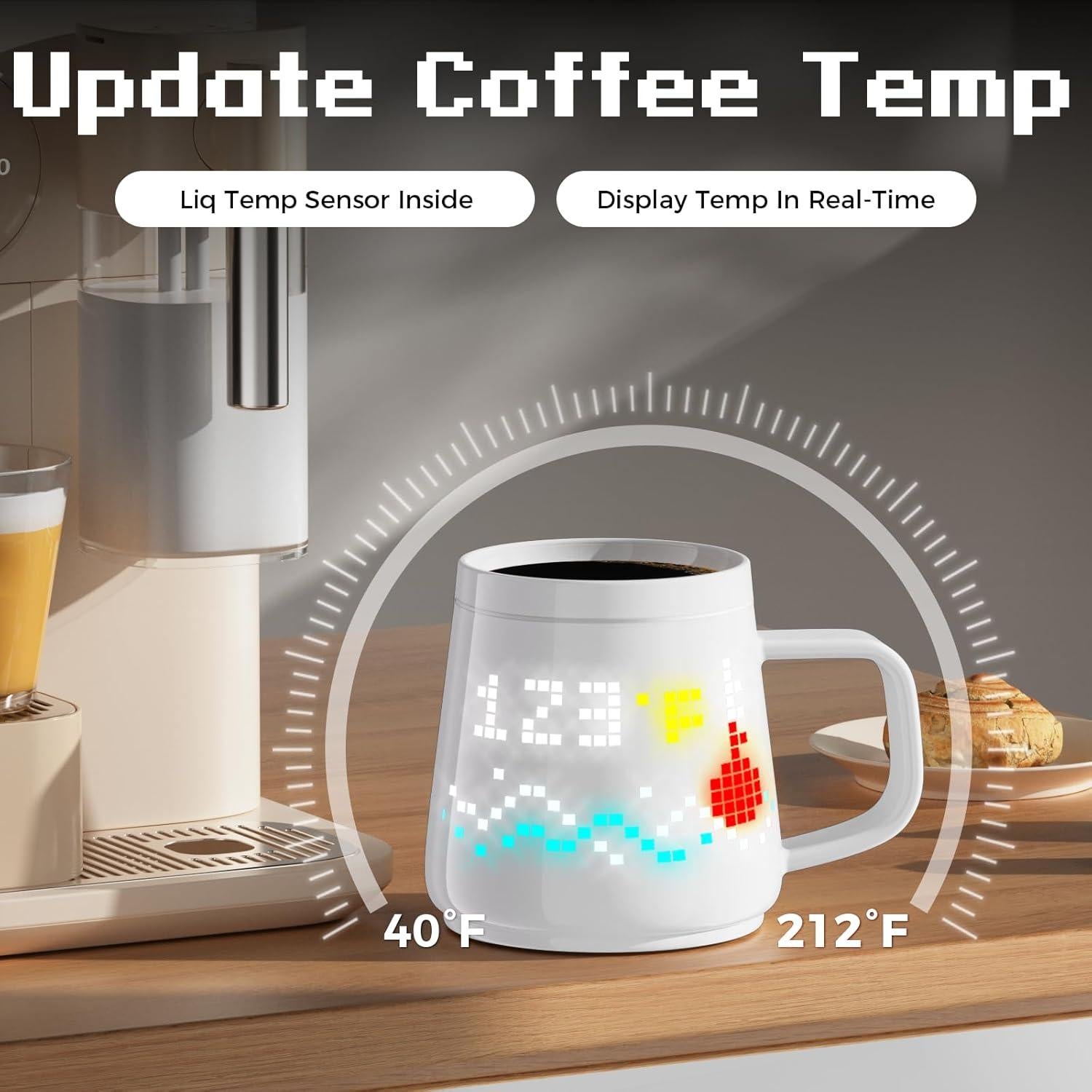 Taza Inteligente PixelMug P1 con Pantalla LED y Control App