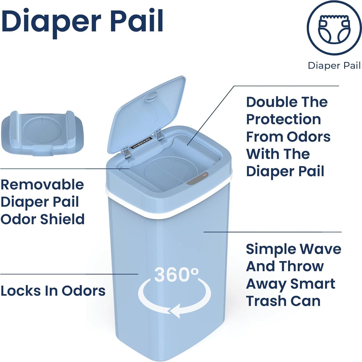 Basurero Automático Ninestars NPT-16-1BL 16L con Sensor Azul