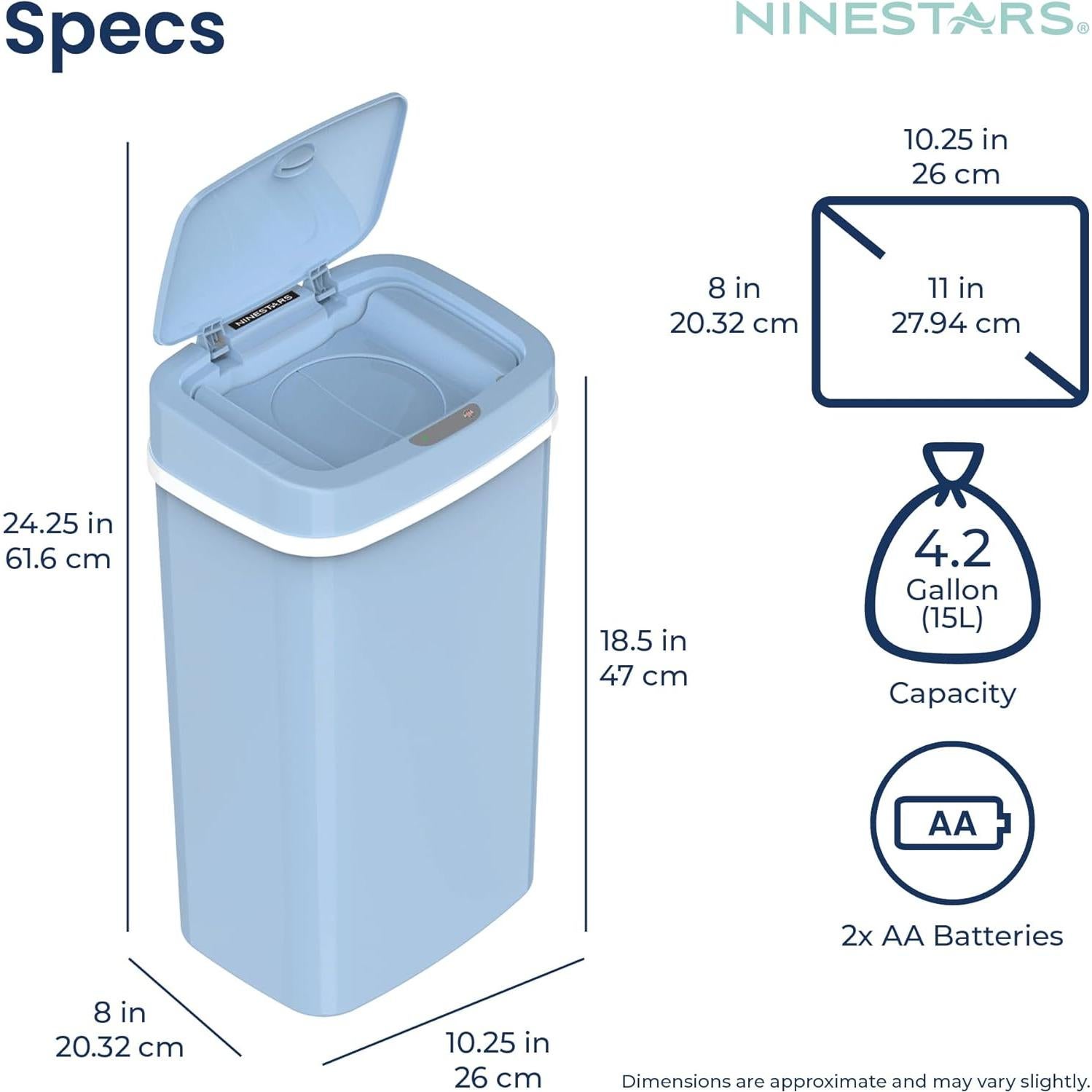 Basurero Automático Ninestars NPT-16-1BL 16L con Sensor Azul