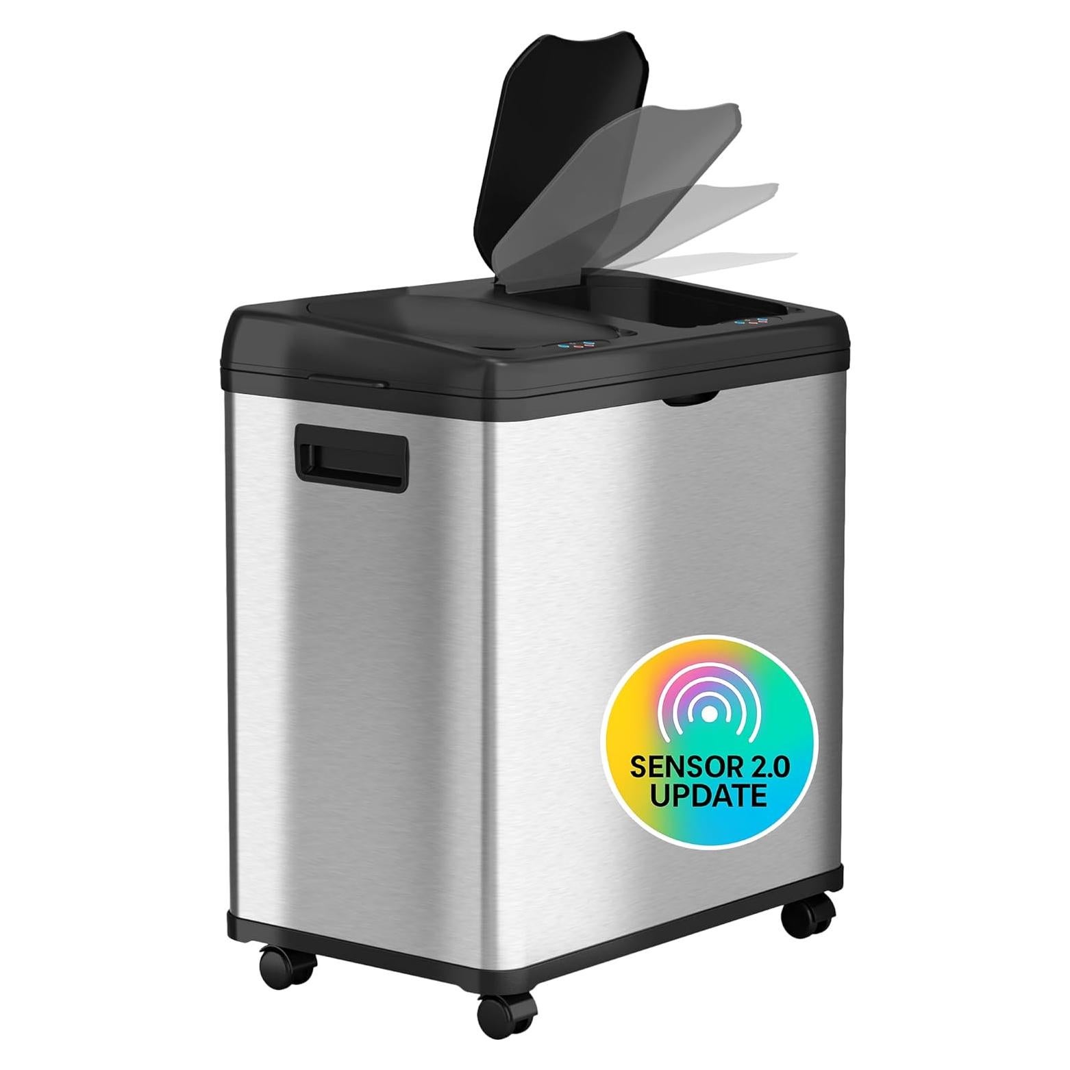 Basurero Automático iTouchless 16 Galones Doble Compartimento