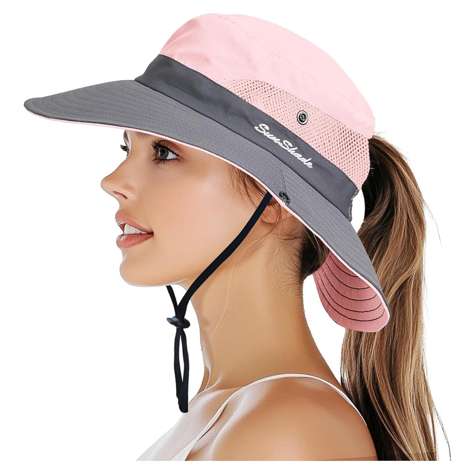 Sombrero de Cubo PFFY UV 50+ para Hombre y Mujer - Rosa/Gris