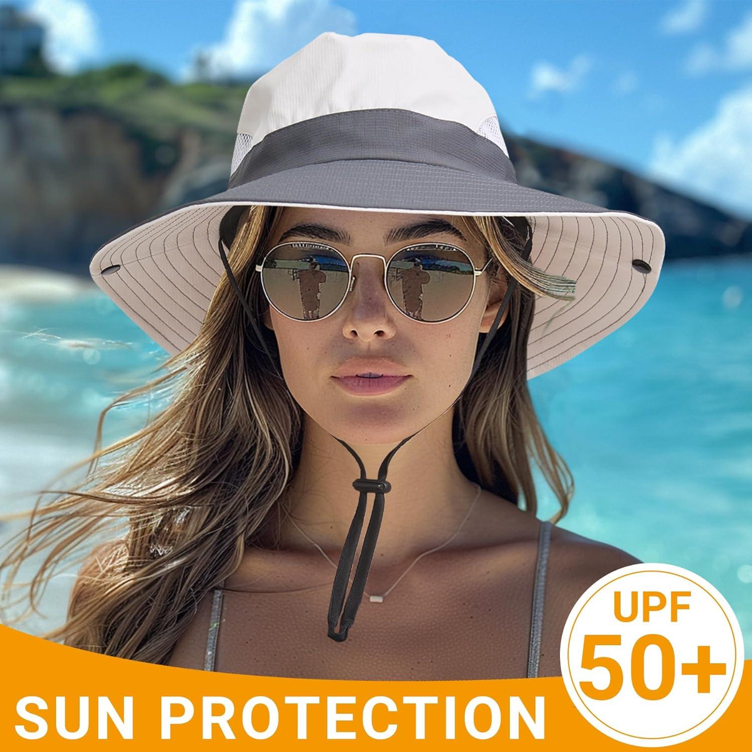 Sombrero de Cubo PFFY UV 50+ para Hombre y Mujer - Rosa/Gris