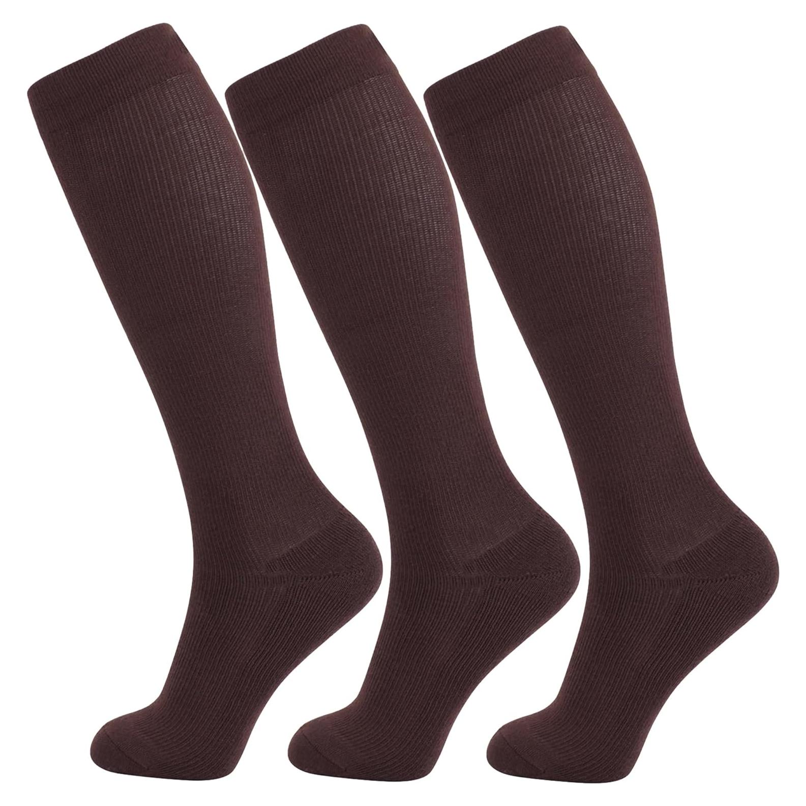 Calcetines de Compresión +MD para Mujeres y Hombres 3 Pares 15-20mmHg