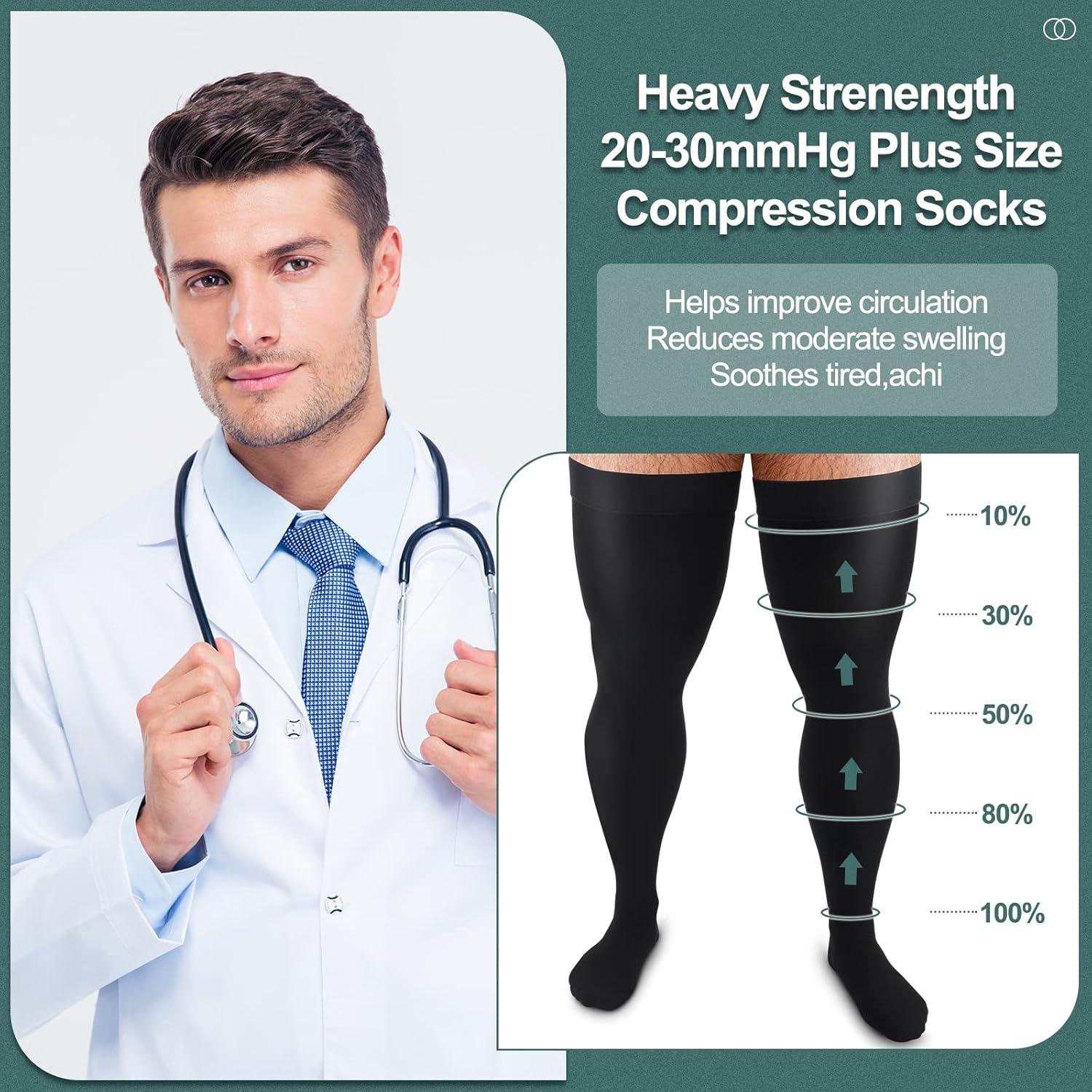 Calcetines de Compresión hasta el Muslo Zhanmai 20-30 mmHg Negros