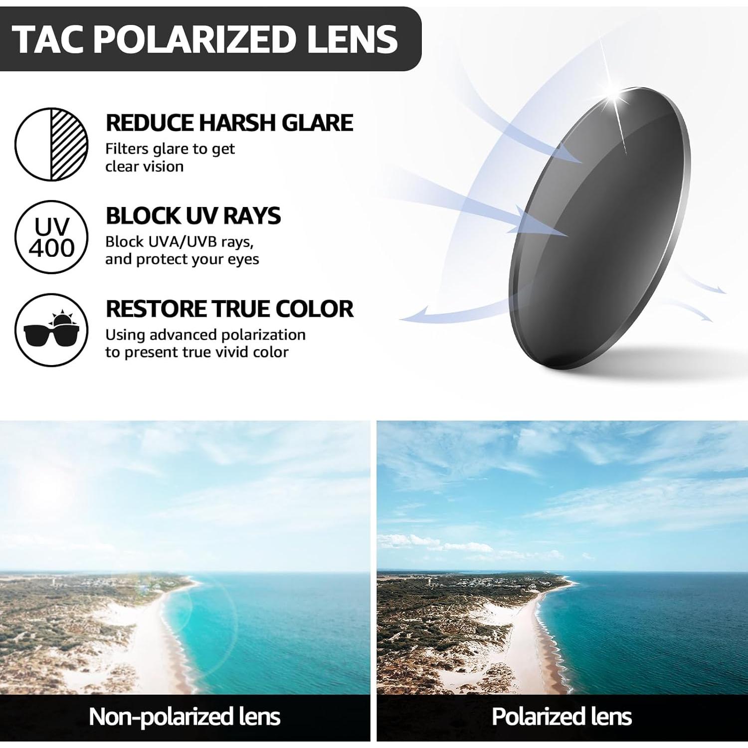 Gafas de sol polarizadas TJUTR UV400 para hombres y mujeres