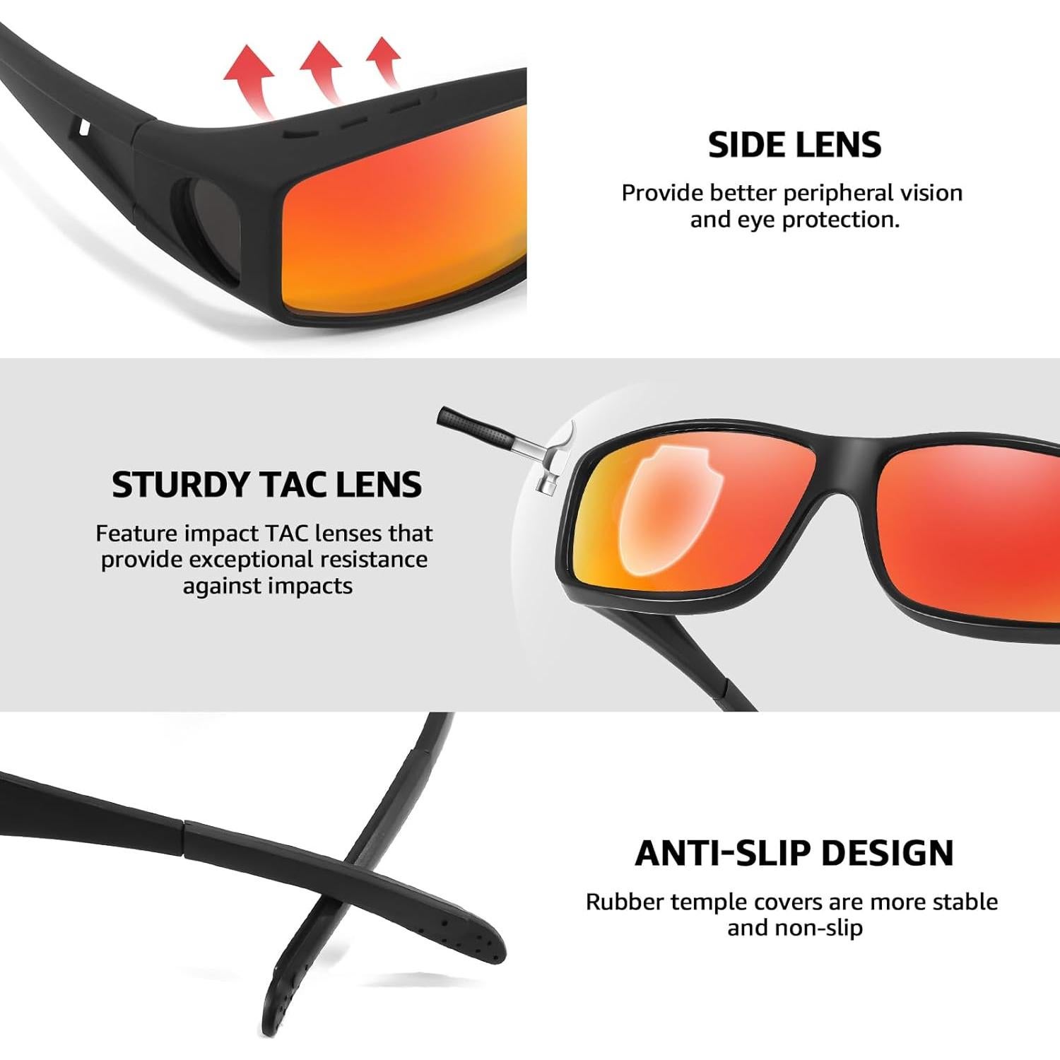 Gafas de sol polarizadas TJUTR UV400 para hombres y mujeres