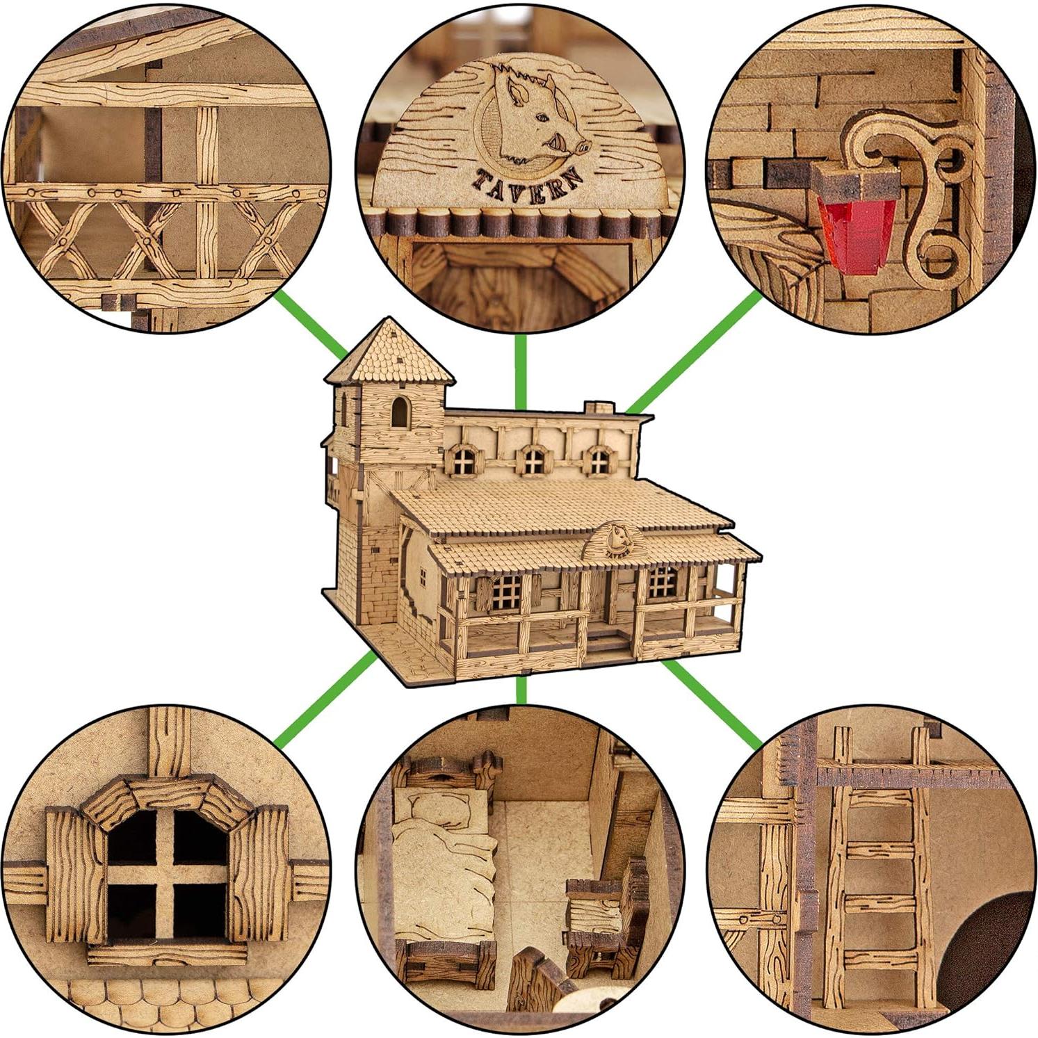 Terreno de Taberna TowerRex DND 28mm - Miniatura para Juegos