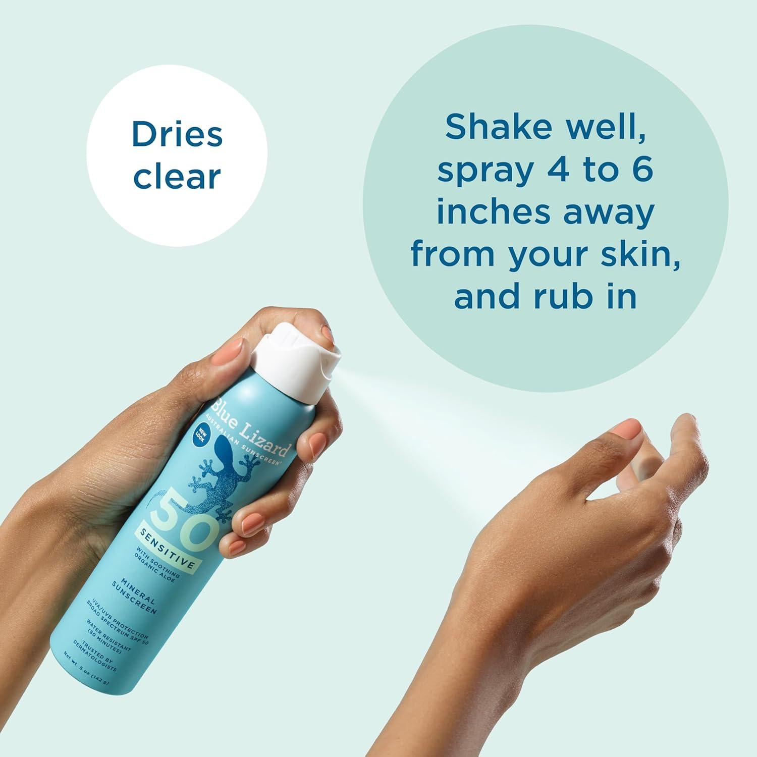 Spray Solar Mineral SPF 50 Blue Lizard 148 ml Piel Sensible