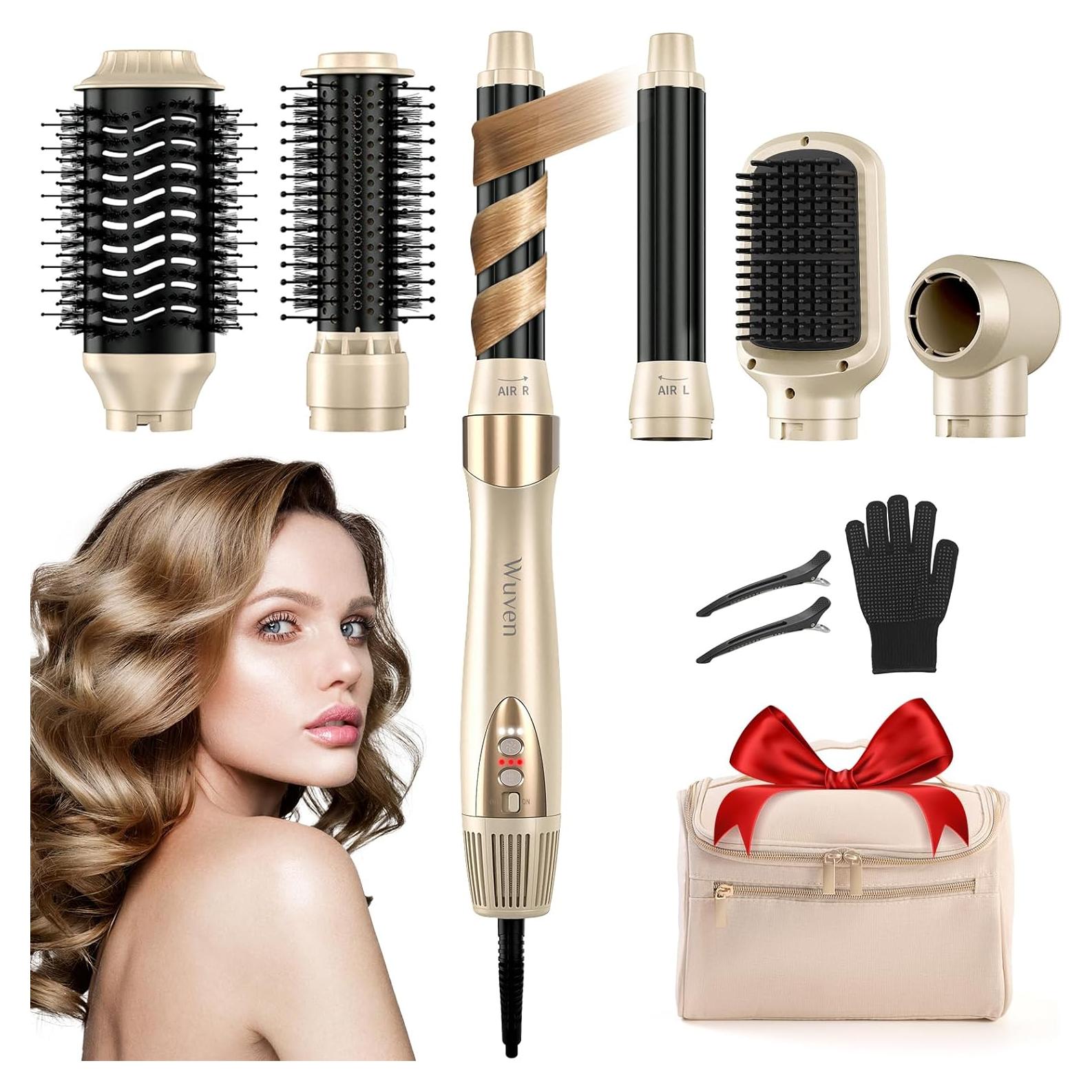 Cepillo Secador de Cabello 6 en 1 Wuven SM-8200 Oro