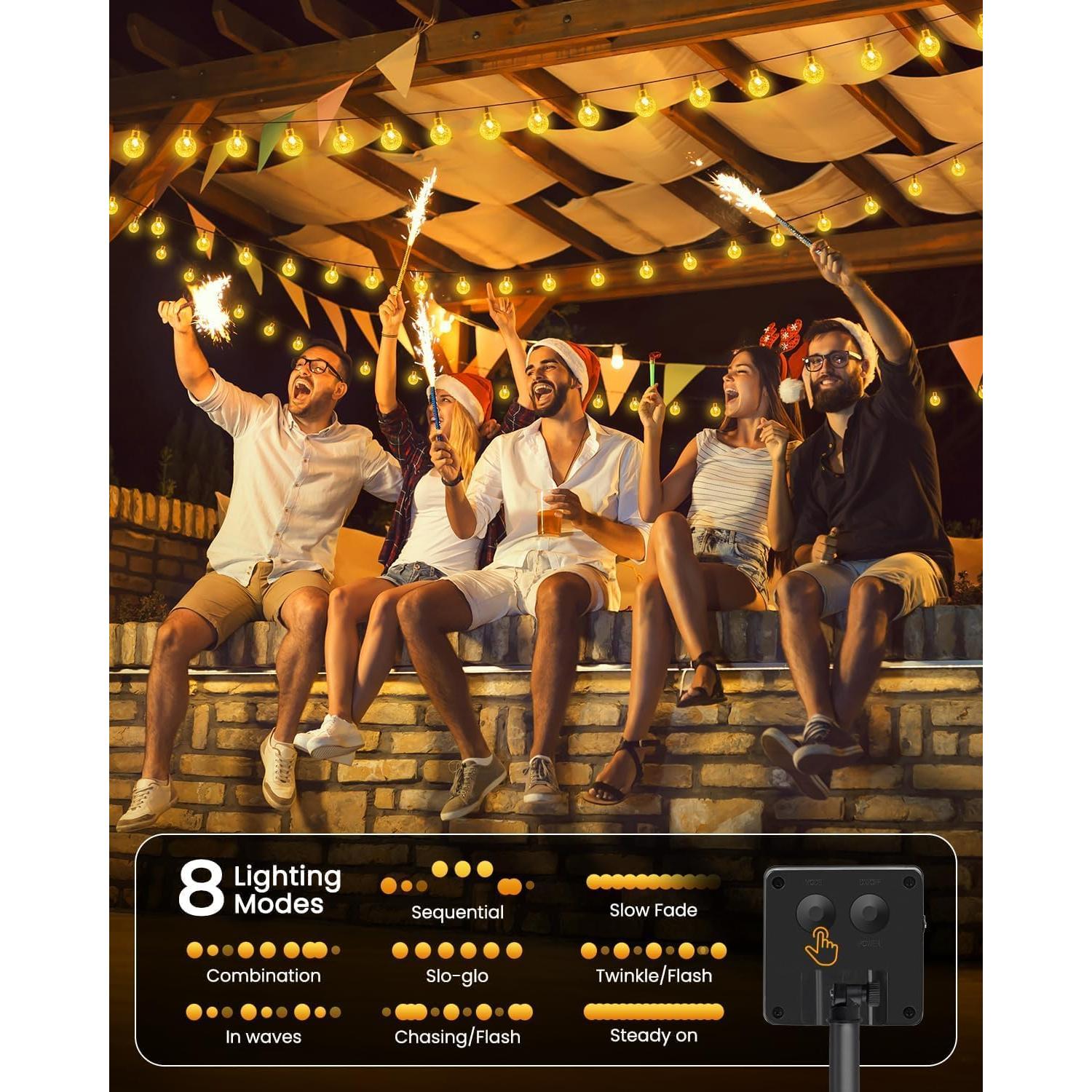 Luces de Cadena Solares Brightown 120 LED 21.9 m Impermeables