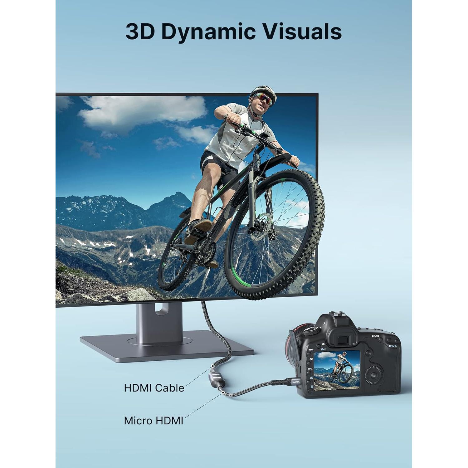 Adaptador Micro HDMI a HDMI JSAUX 4K 60Hz Gris