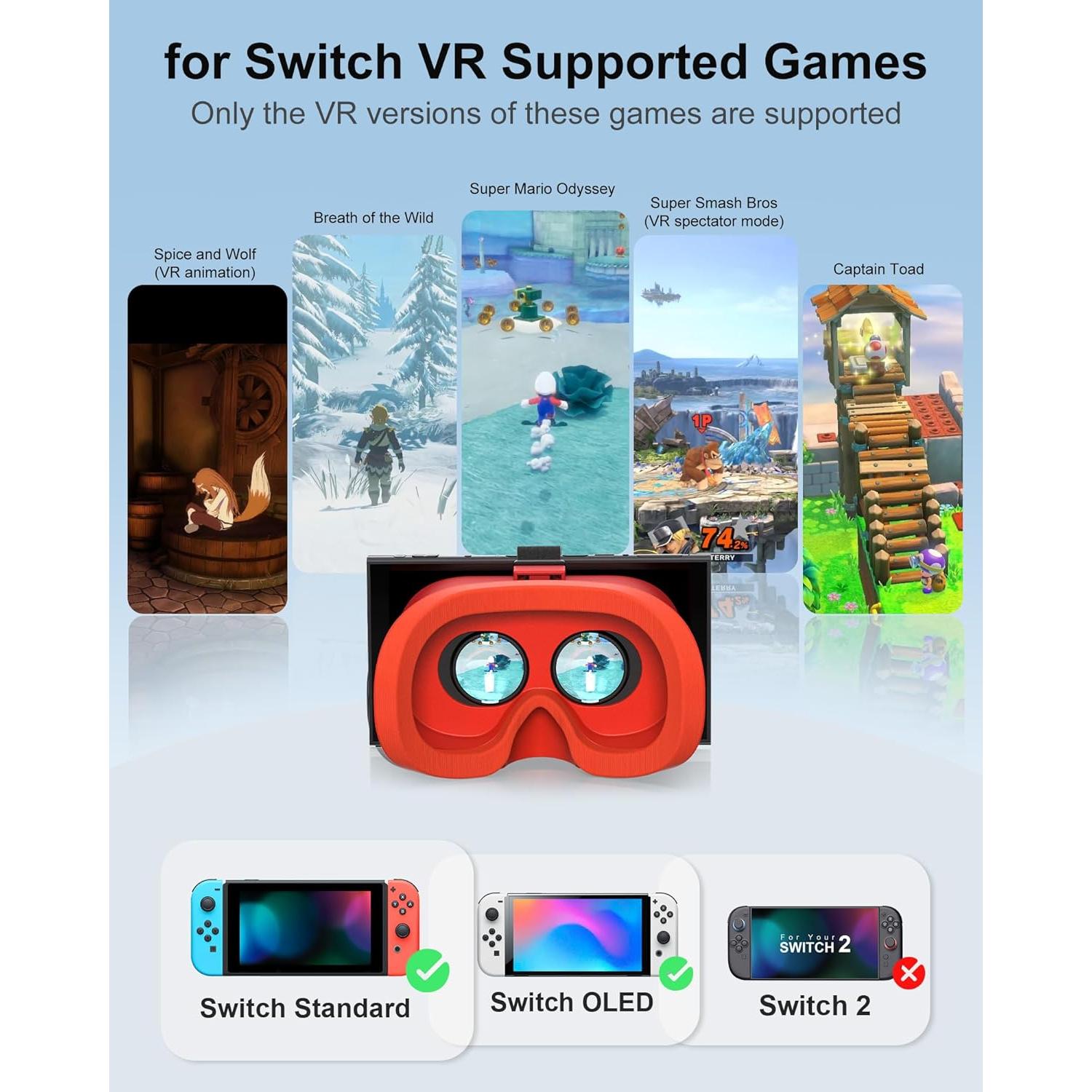 Auriculares VR Nintendo Switch y OLED STARTRC con lente ajustable