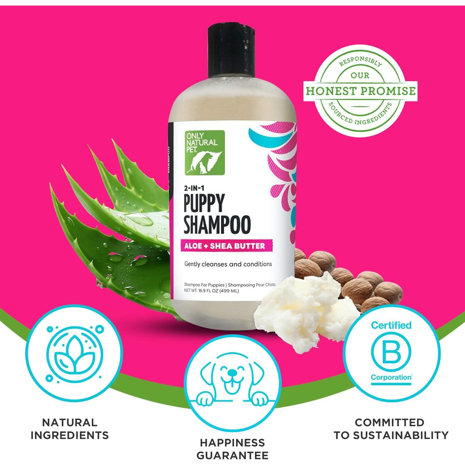 Champú 2-en-1 para Cachorros Only Natural Pet con Aloe y Karité - 478 ml