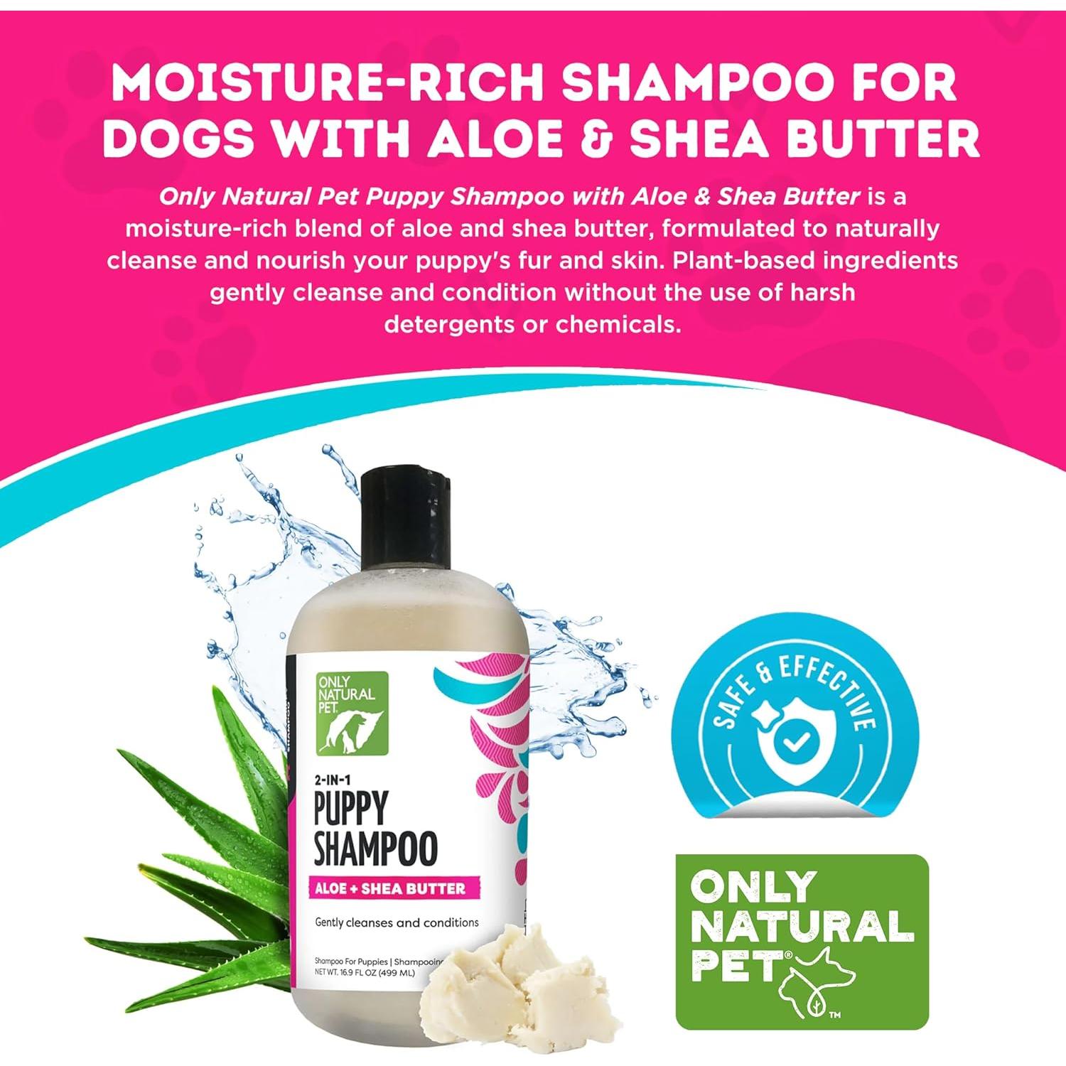 Champú 2-en-1 para Cachorros Only Natural Pet con Aloe y Karité - 478 ml