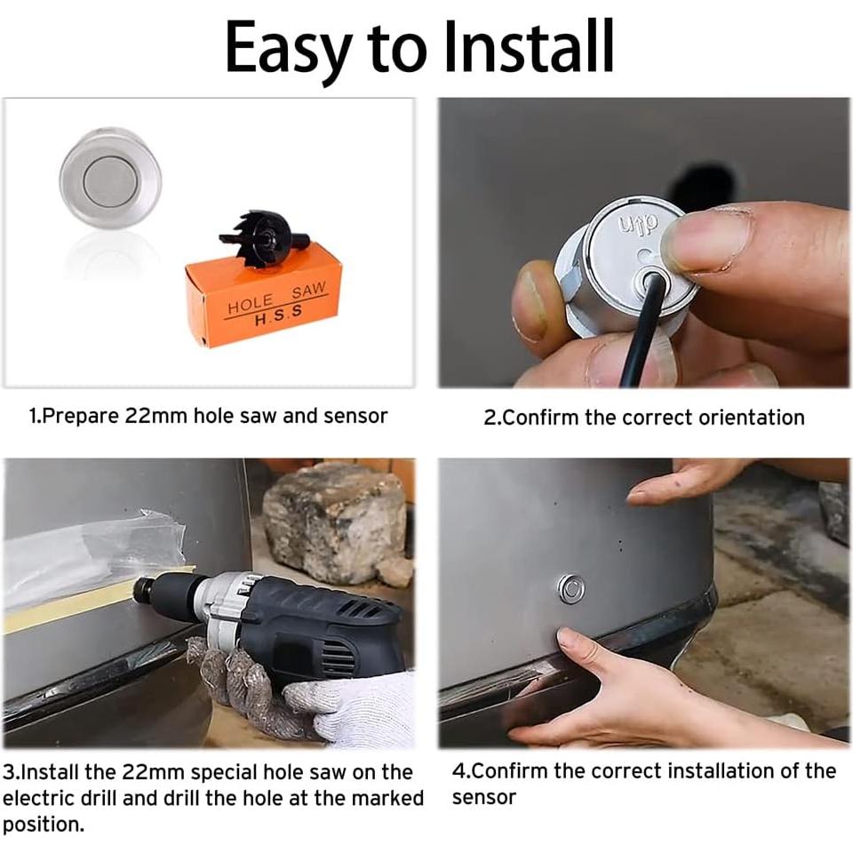 Sensor de Estacionamiento Inalámbrico EKYLIN WS-LED068, 4 Sensores