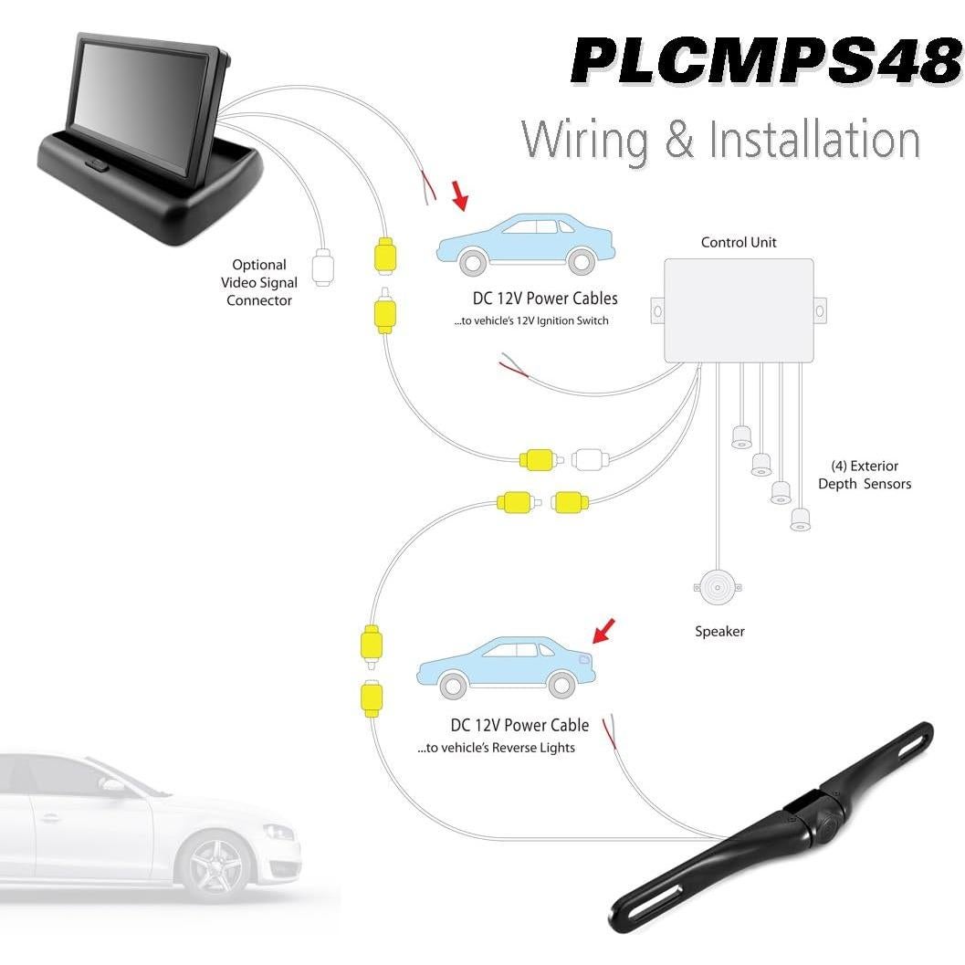 Cámara de Respaldo Pyle PLCMPS48 con Monitor LCD 4.3"