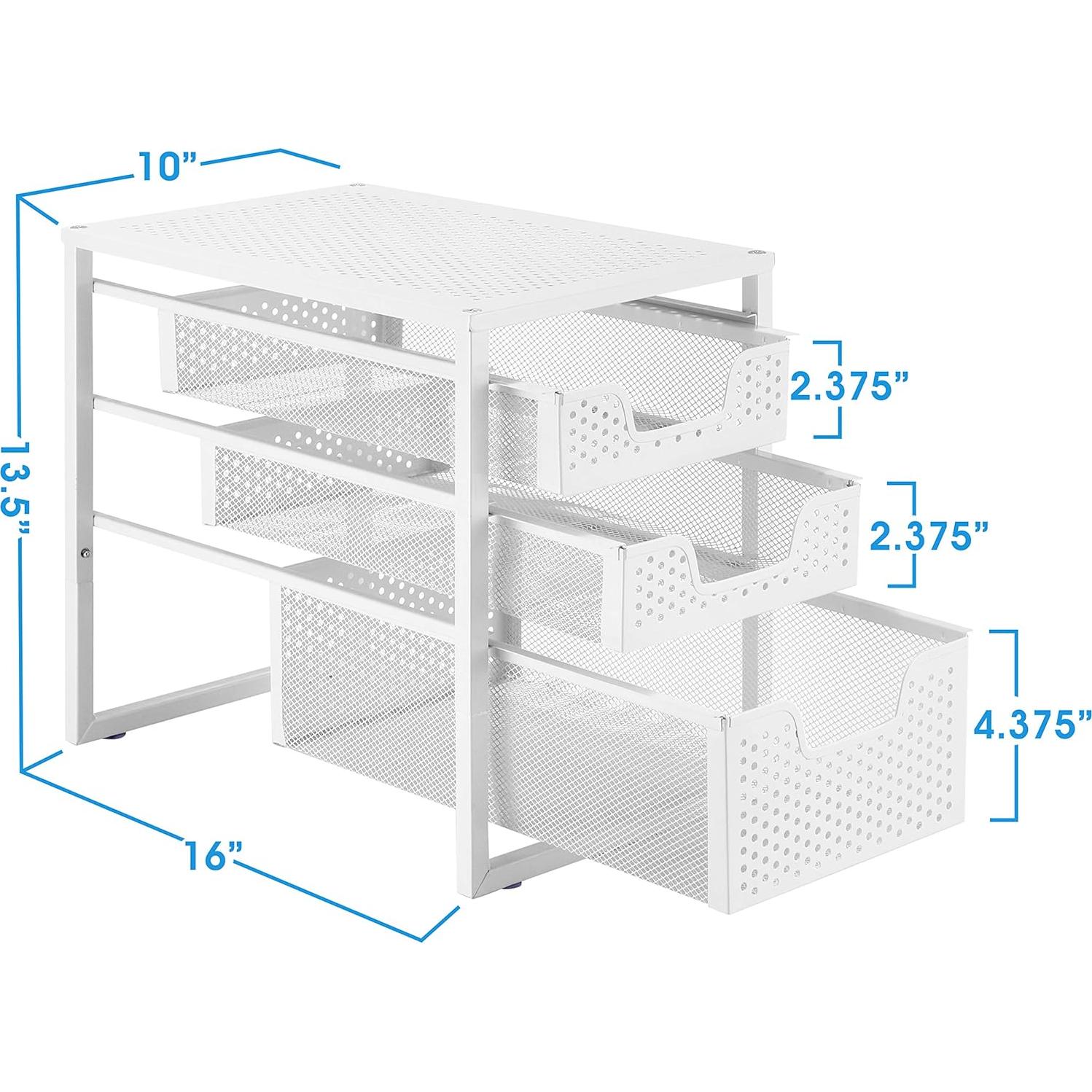 Organizador de Gabinete Bajo Fregadero Simple Trending 3 Niveles Blanco