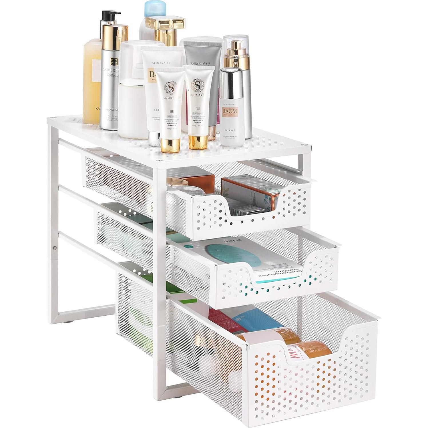 Organizador de Gabinete Bajo Fregadero Simple Trending 3 Niveles Blanco