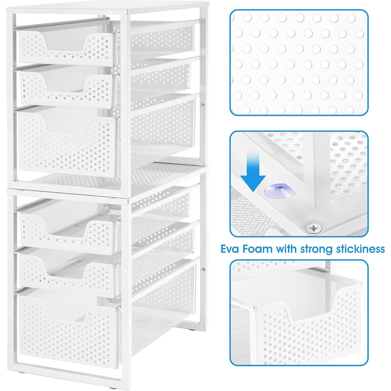 Organizador de Gabinete Bajo Fregadero Simple Trending 3 Niveles Blanco