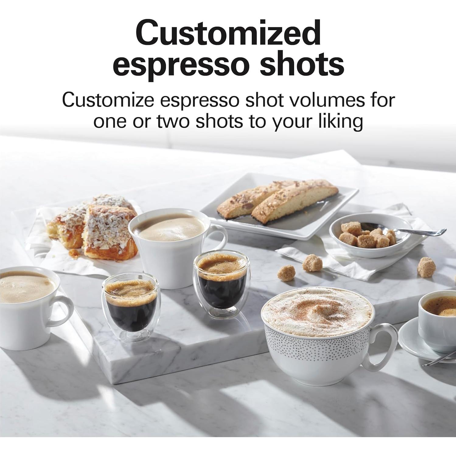 Máquina de Espresso Hamilton Beach 40731 Blanca Retro 15 Bar