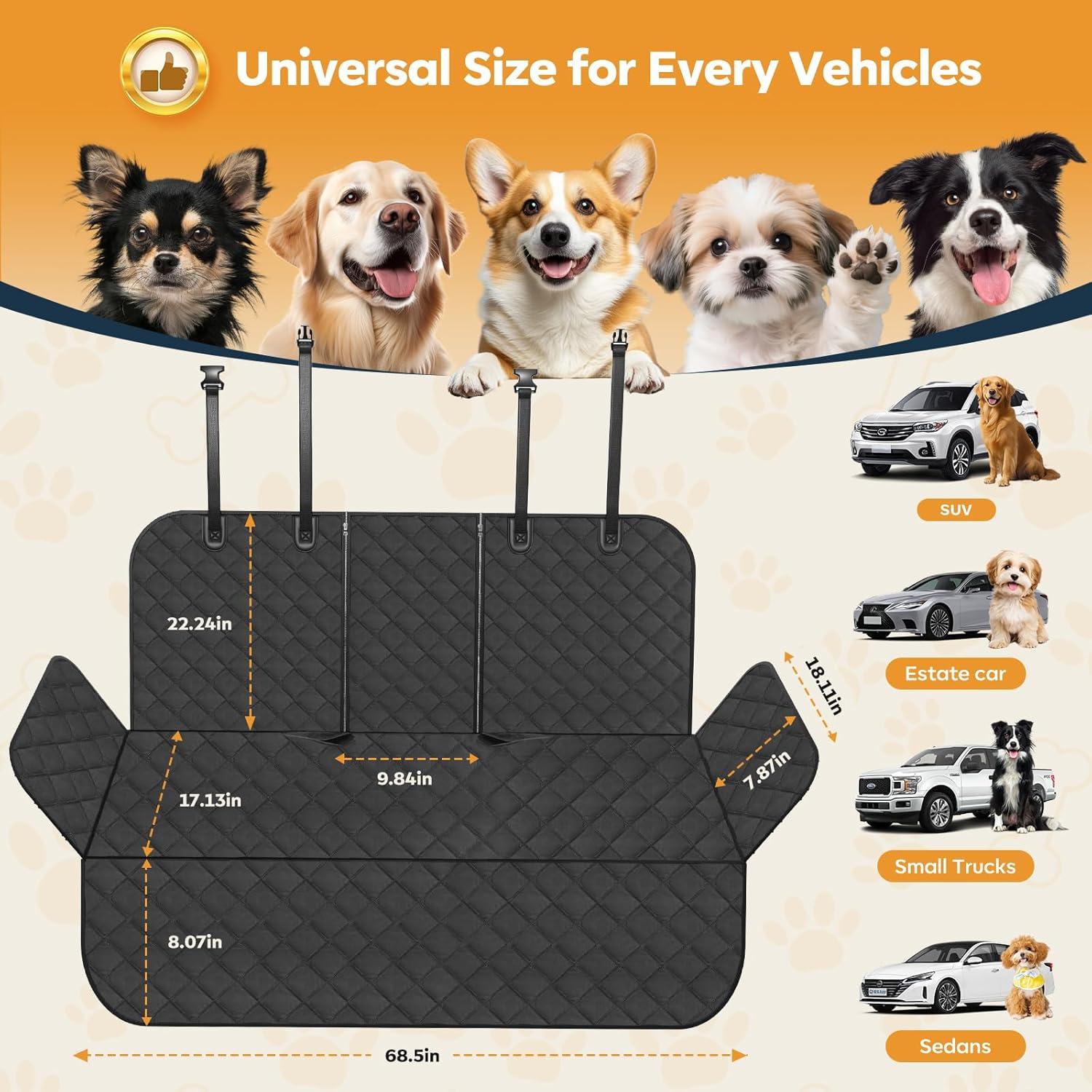 Funda de Asiento para Perros Eamefia Universal Impermeable