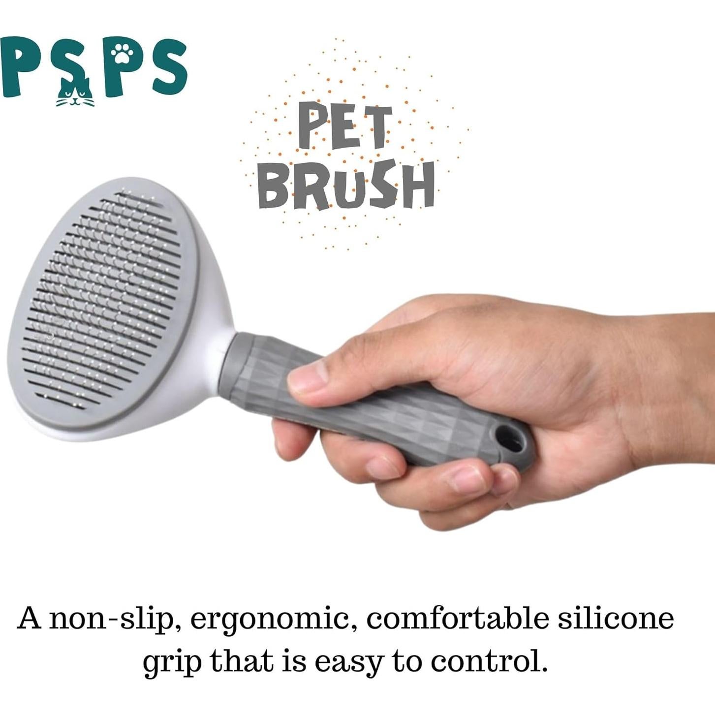 Cepillo Deshedding PSPS Autolimpiante para Perros y Gatos