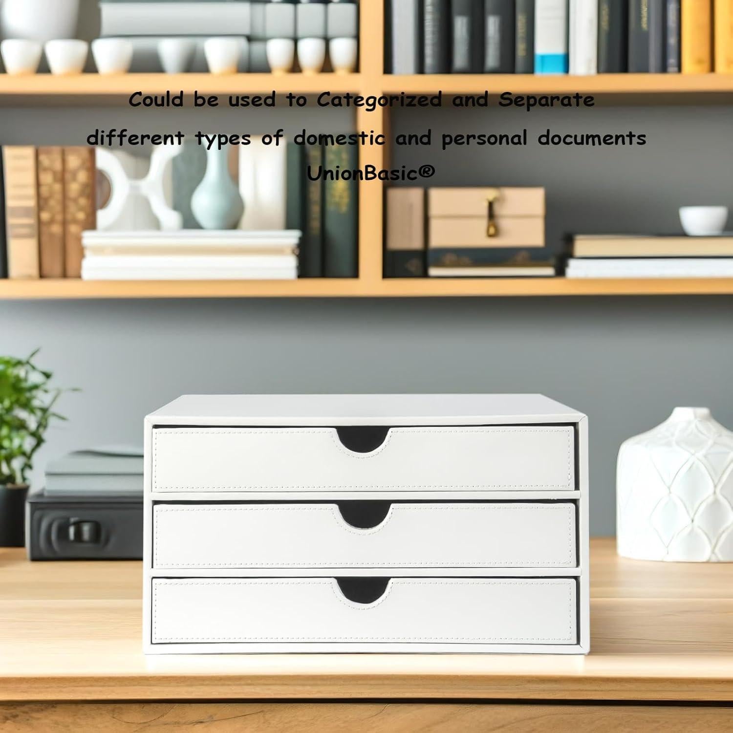 Organizador de Documentos UnionBasic 3 Cajones Blanco