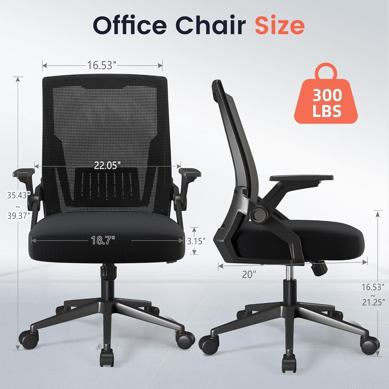 Silla de Oficina Ergonómica GTRACING CH219 Negra con Soporte Lumbar