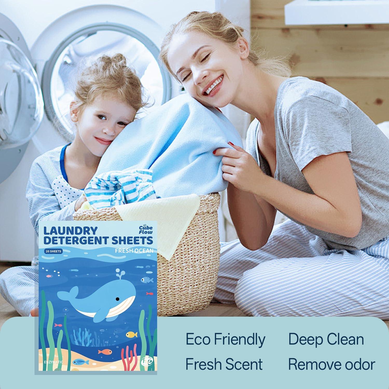 Hojas de detergente ecológicas PODS TIMES - 40 cargas, aroma océano