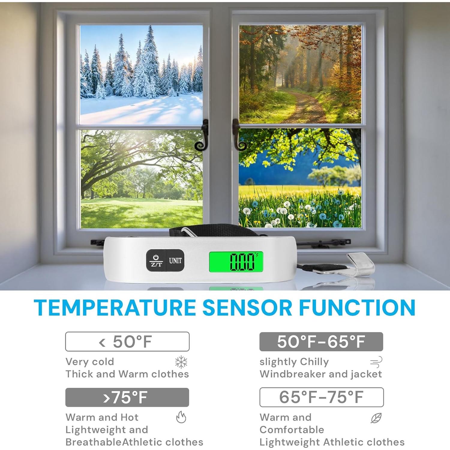 Báscula Digital de Equipaje 50 kg pwkauka con Pantalla LCD