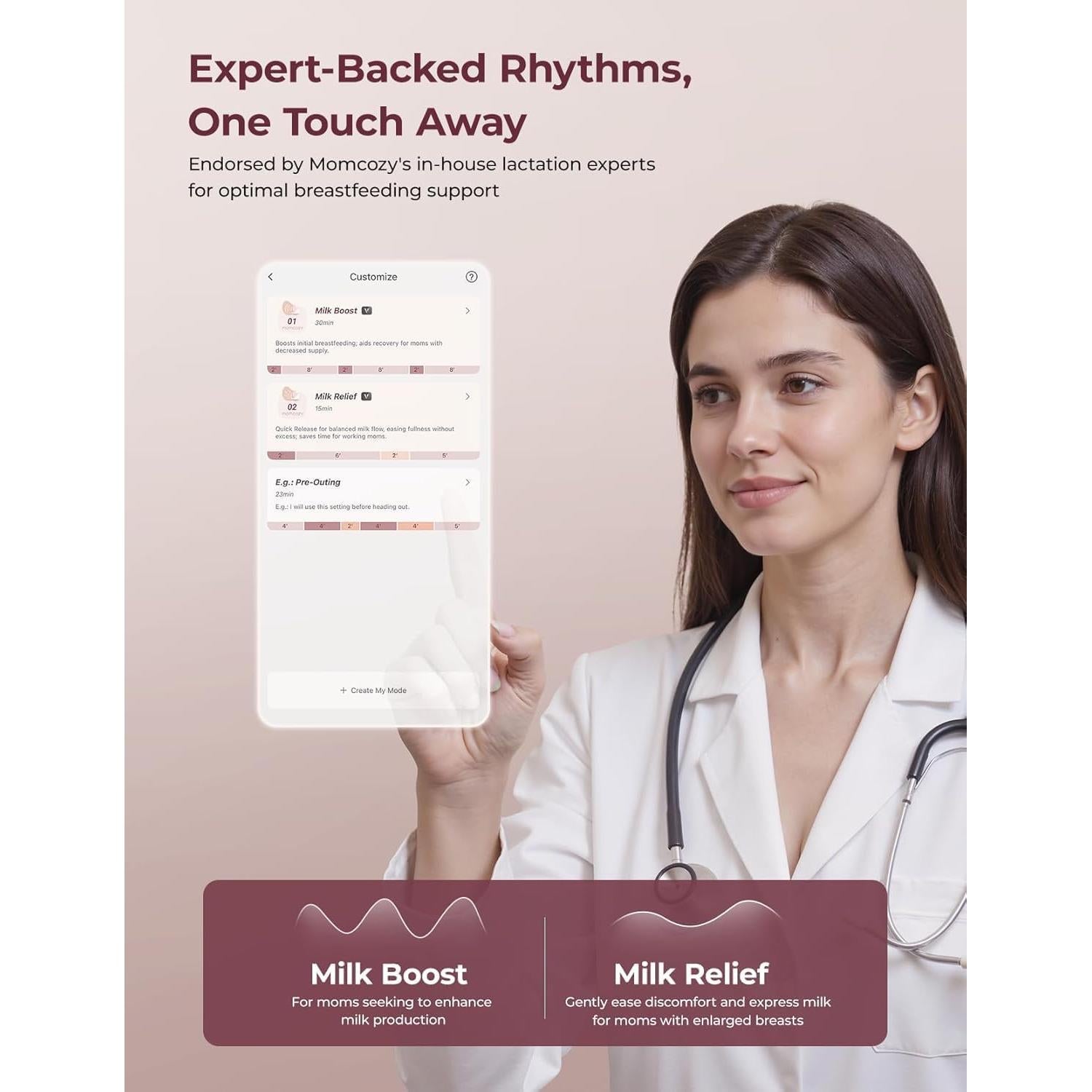 Extractor de Leche Materna Portátil Momcozy M9 Rojo 24mm 2 Paquete