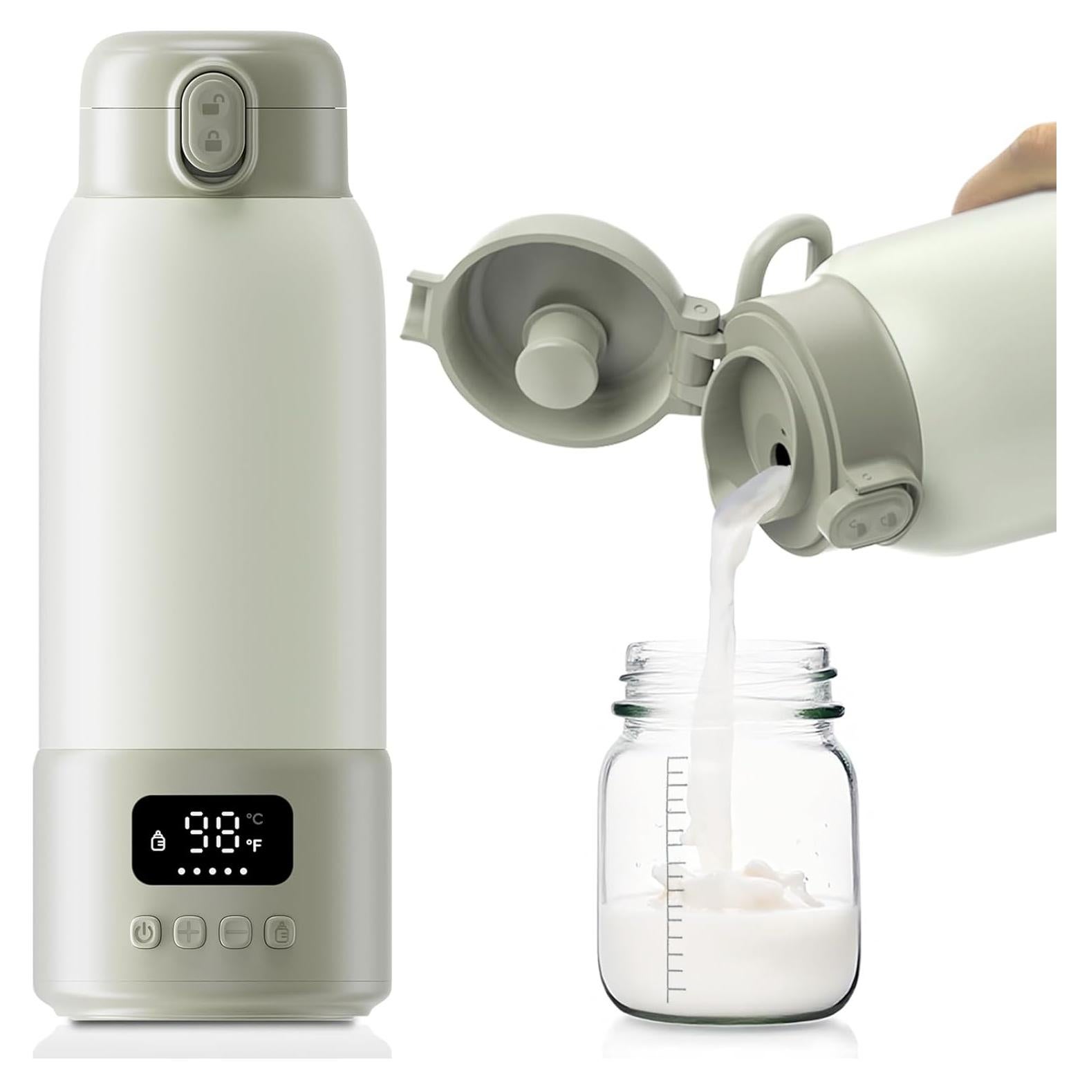 Calentador de Leche Portátil 500ml Verde - Rápido y Seguro
