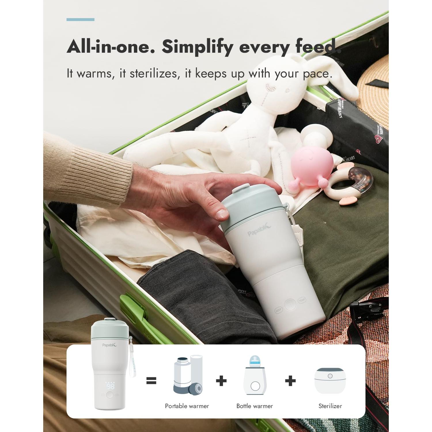 Calentador de Botellas Portátil Papablic 85W con Esterilizador