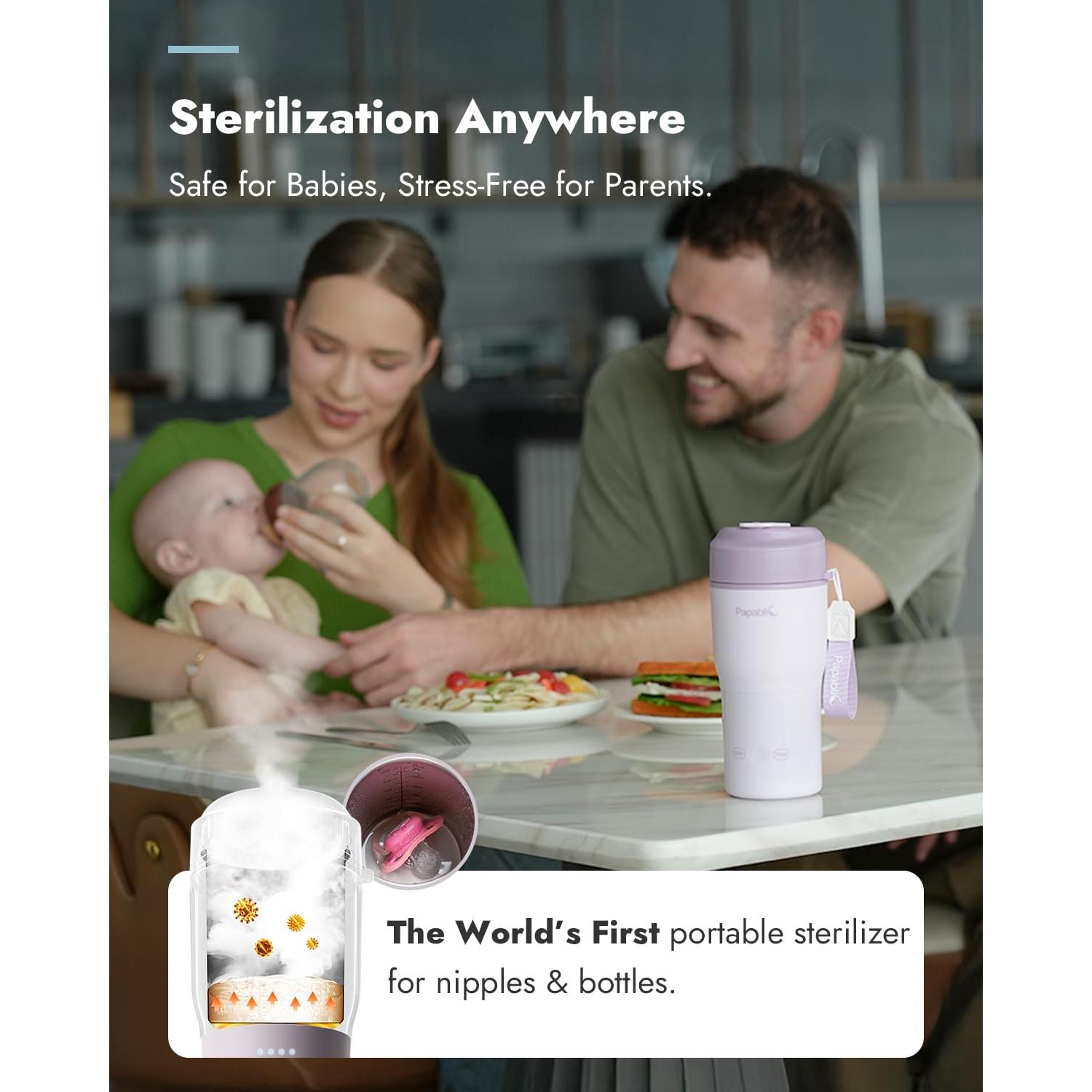 Calentador de Botellas Portátil Papablic 85W con Esterilizador