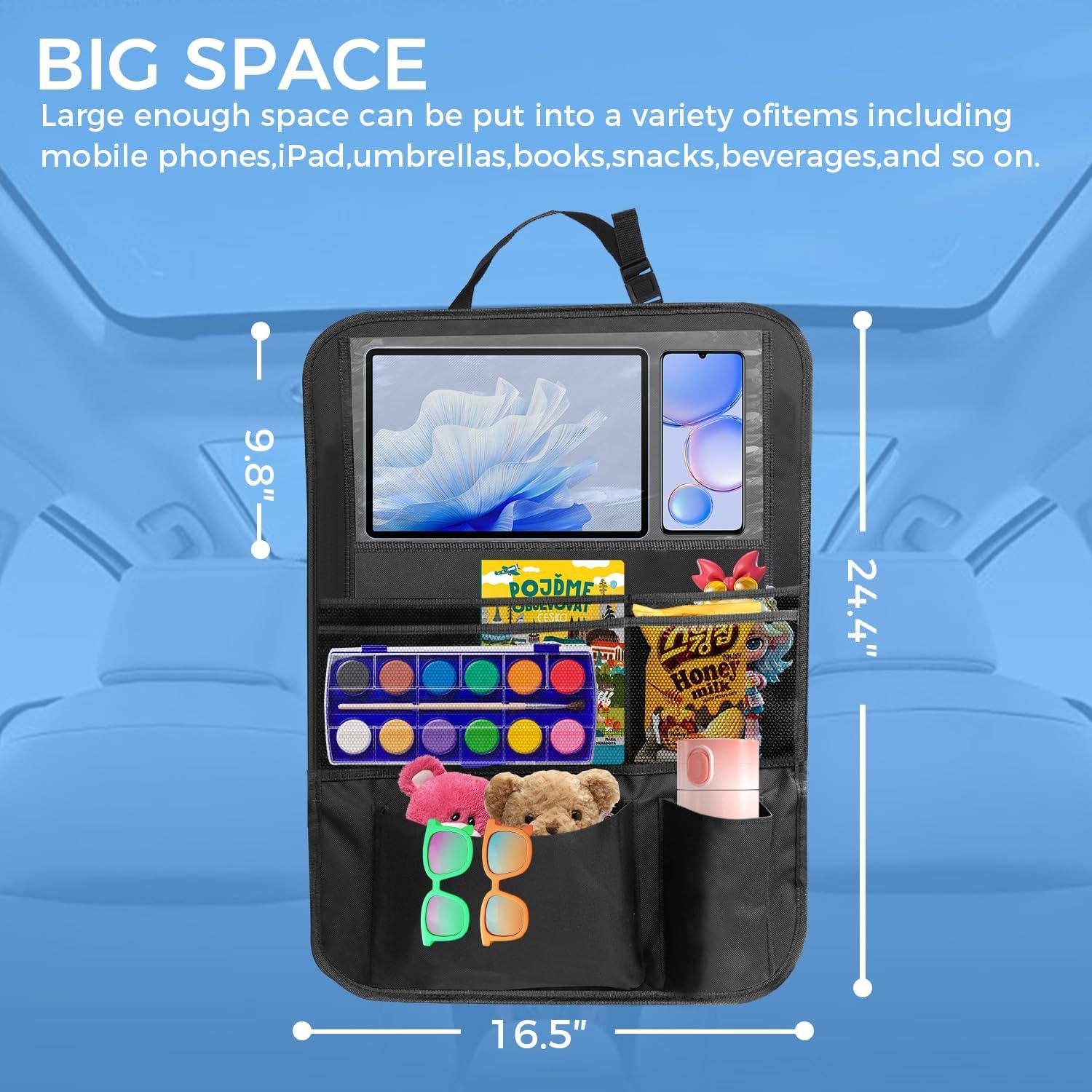 Organizador de Asiento Trasero de Coche Rzoixuur 2-Pack 9 Bolsillos