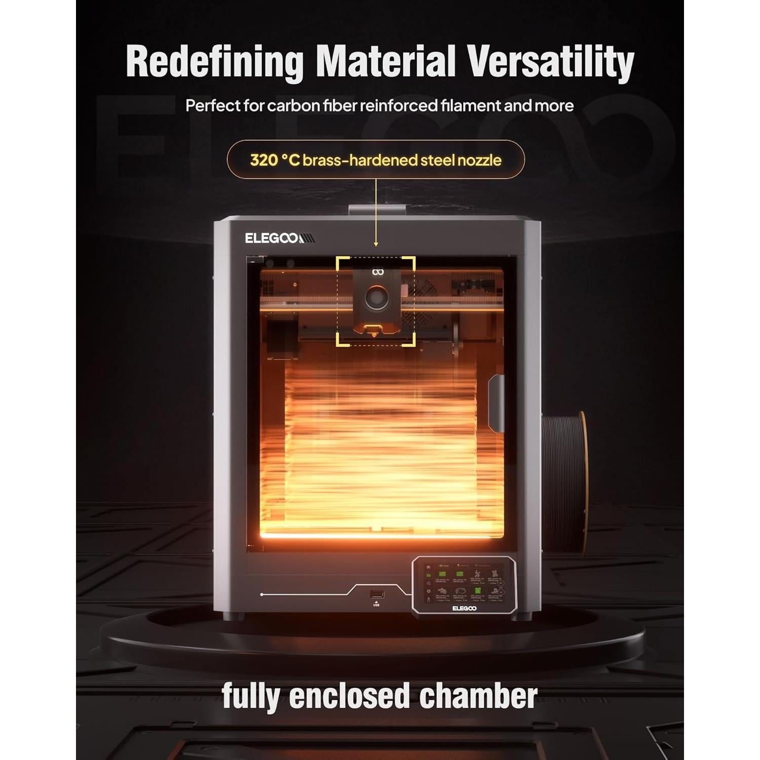 Impresora 3D ELEGOO Centauri Carbon, 256x256x256 mm, 500 mm/s