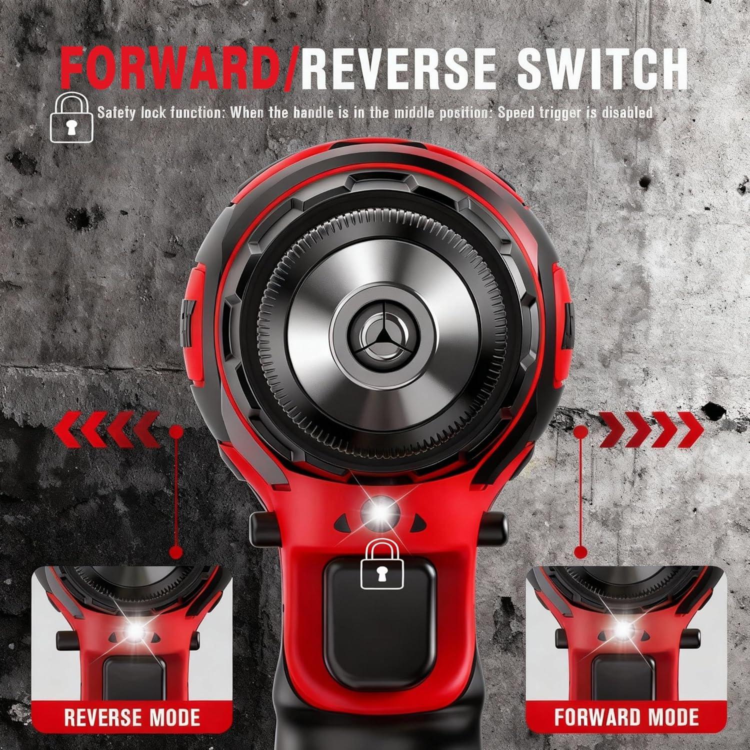 Taladro Inalámbrico Tsisixia 21V 45N.m con Accesorios