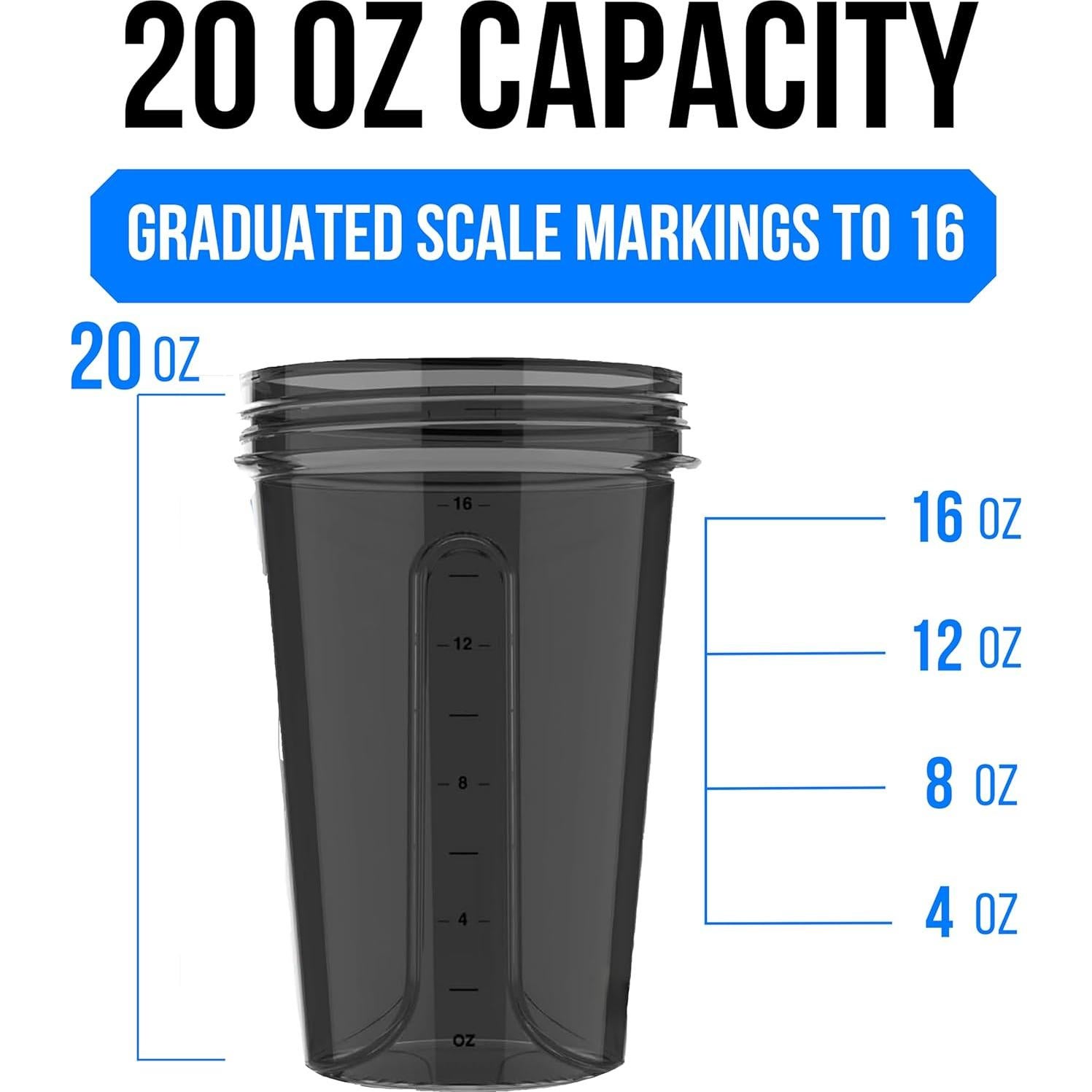 Botellas Mezcladoras Velomix 20 oz - 6 Pack a Prueba de Fugas