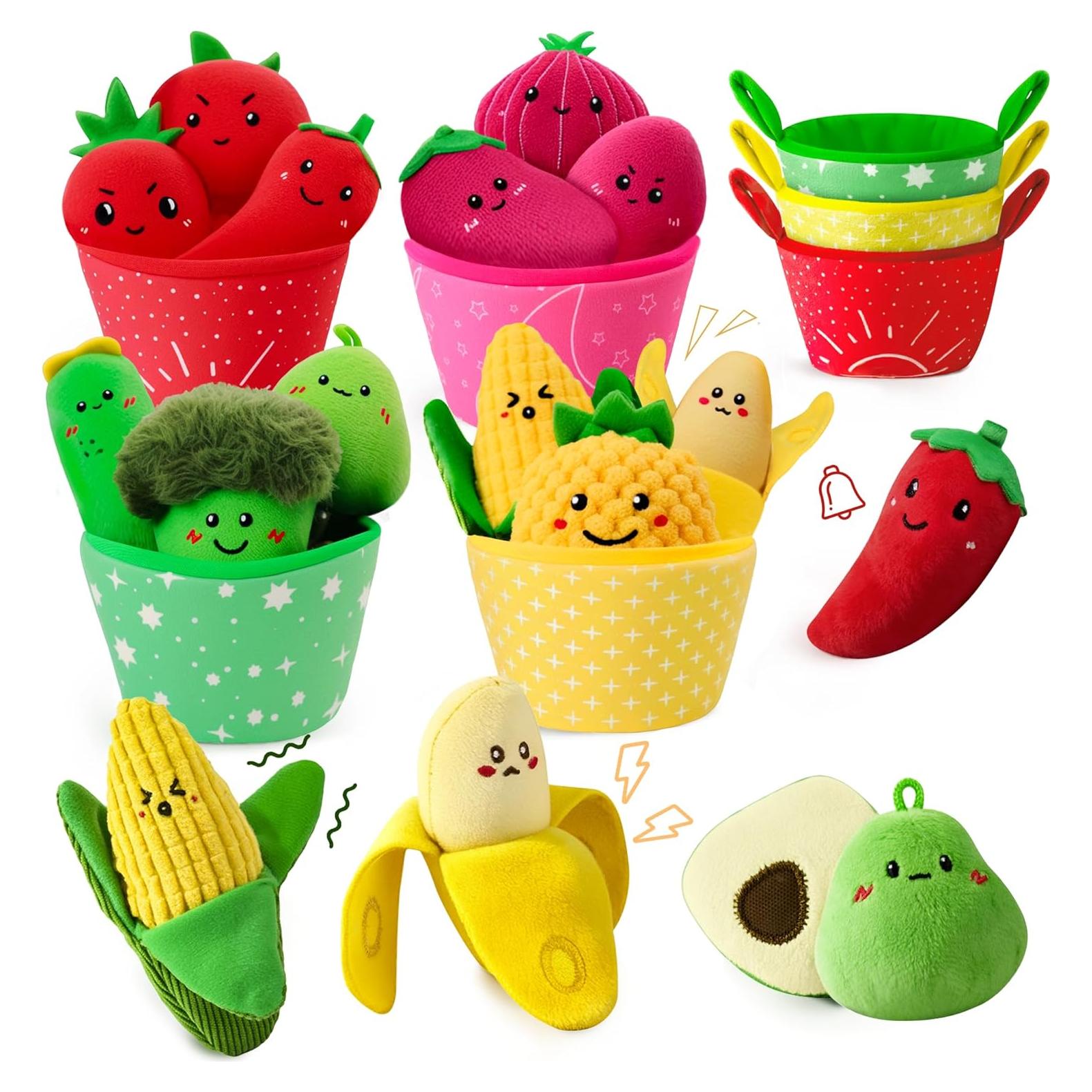 Juguetes Sensoriales Montessori SAIMAND 16 PCS Frutas y Verduras