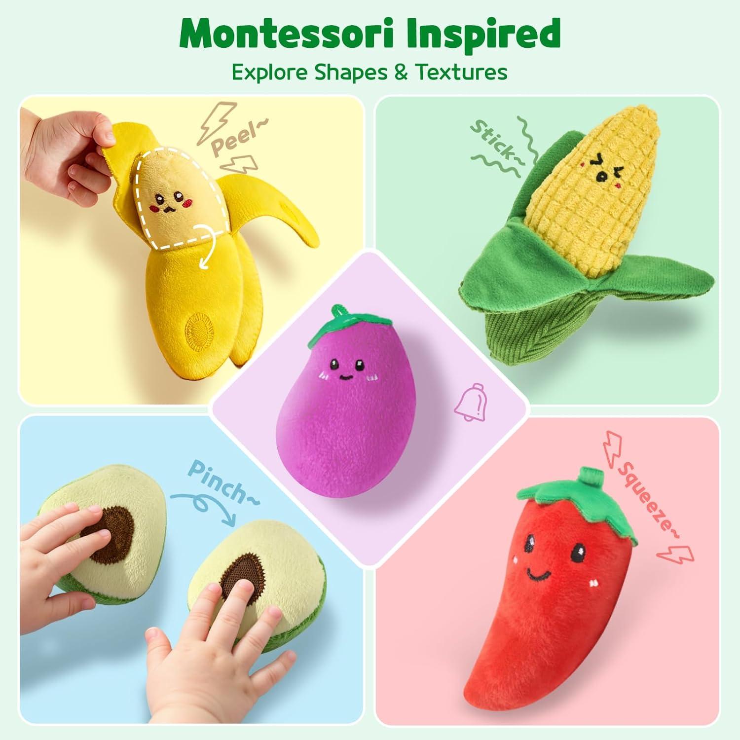 Juguetes Sensoriales Montessori SAIMAND 16 PCS Frutas y Verduras