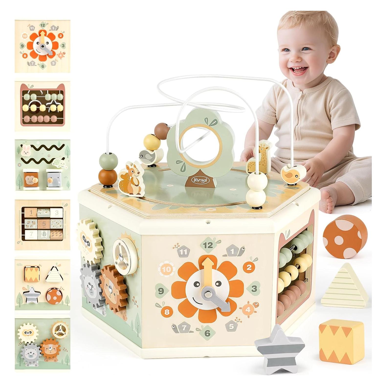 Cubo de Actividades de Madera Joyreal 11-en-1 para Bebés