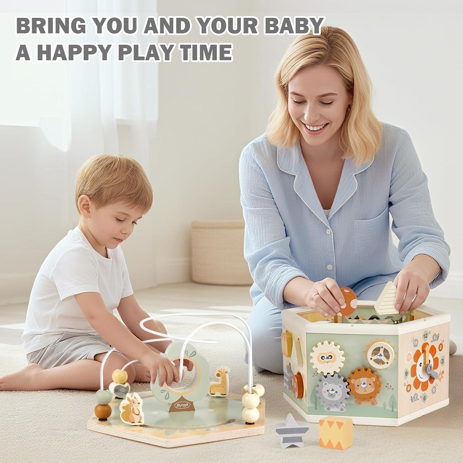 Cubo de Actividades de Madera Joyreal 11-en-1 para Bebés