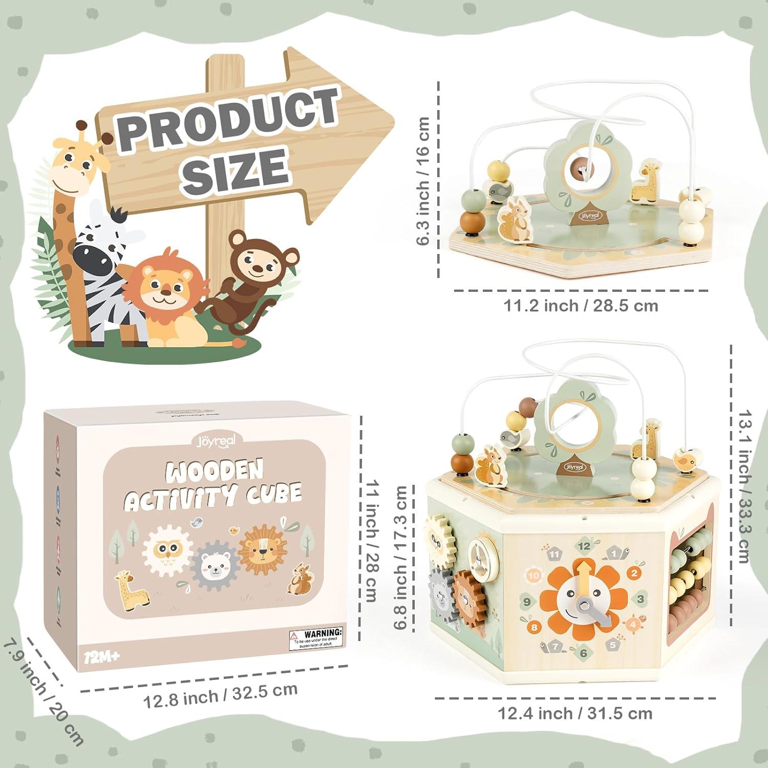 Cubo de Actividades de Madera Joyreal 11-en-1 para Bebés