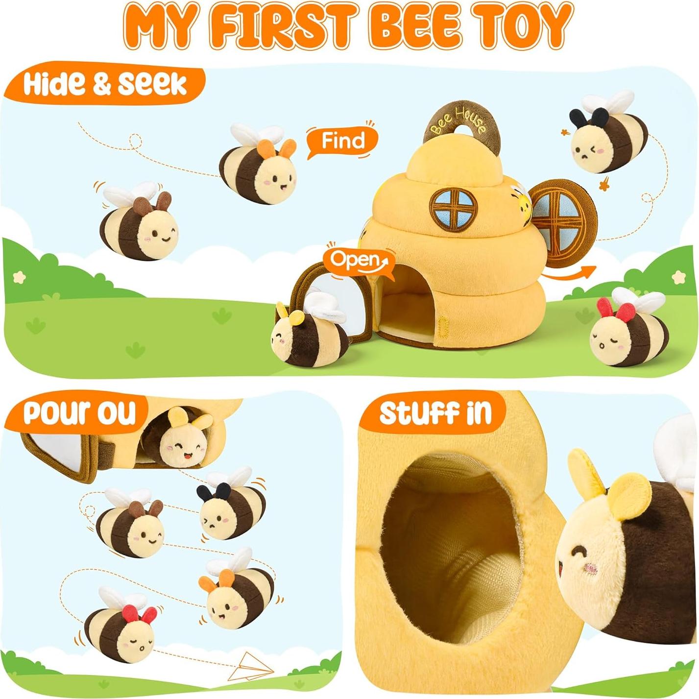 Juguete Colmena Infantil LanBeby con 5 Abejas Sensoriales