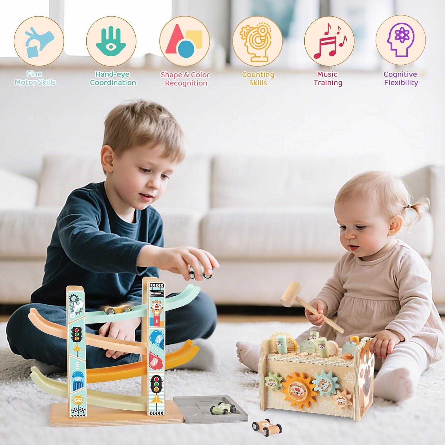 Juguetes Montessori de Madera Shen Zhen 5 en 1 para Niños 1-3 Años