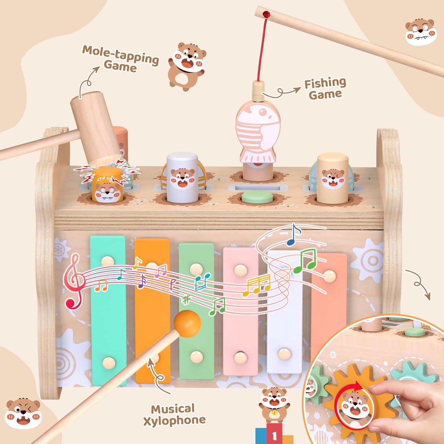 Juguetes Montessori de Madera Shen Zhen 5 en 1 para Niños 1-3 Años