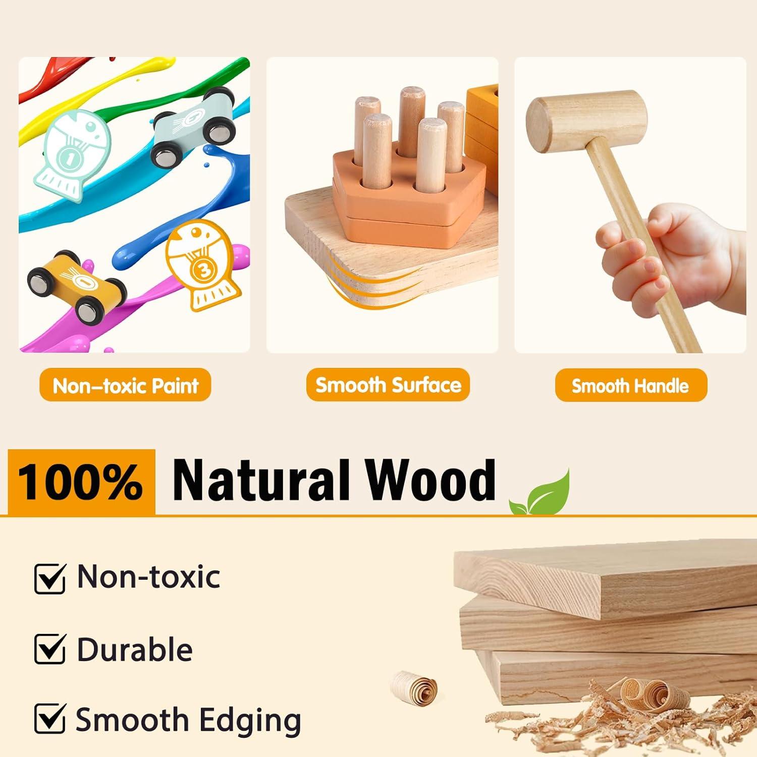 Juguetes Montessori de Madera Shen Zhen 5 en 1 para Niños 1-3 Años