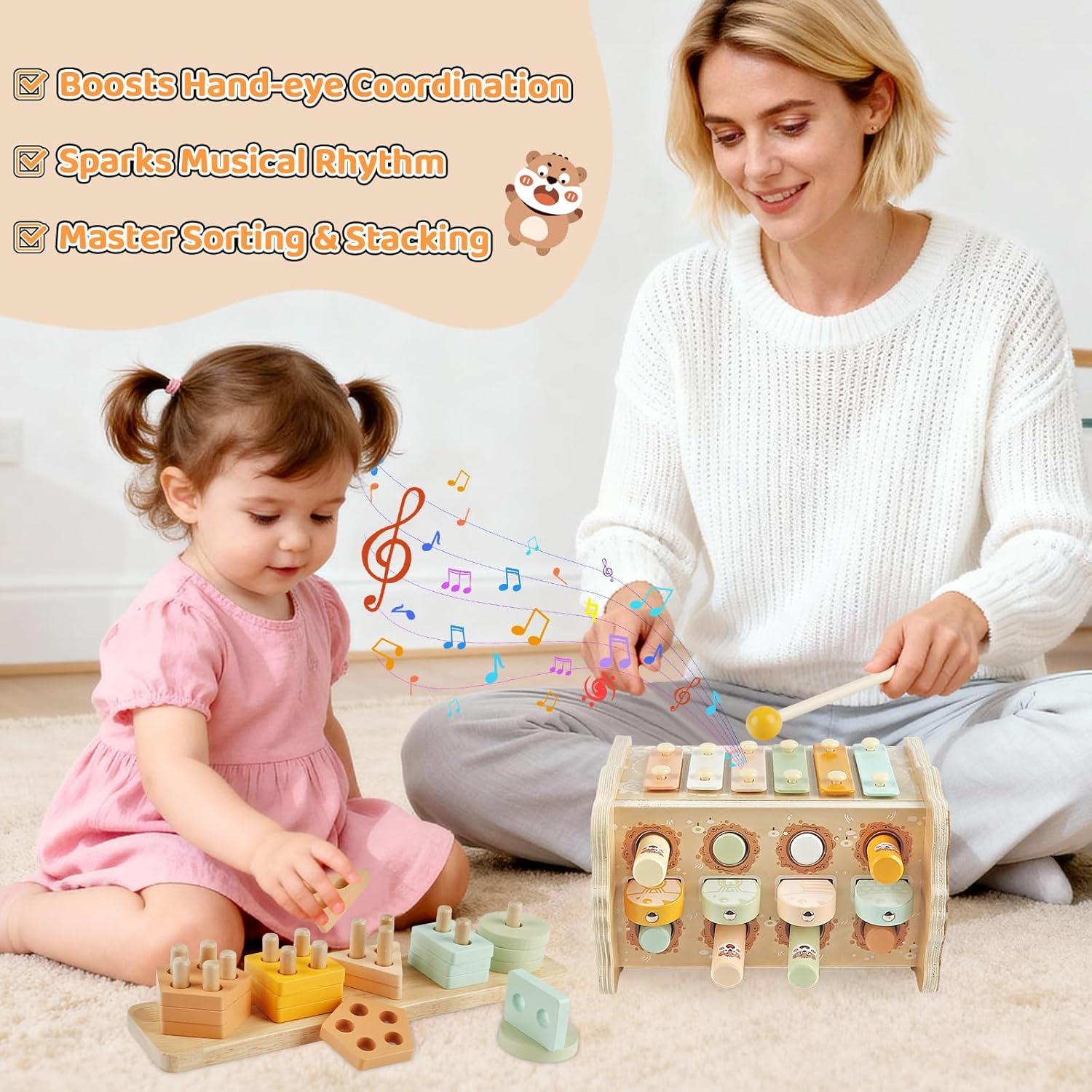 Juguetes Montessori de Madera Shen Zhen 5 en 1 para Niños 1-3 Años