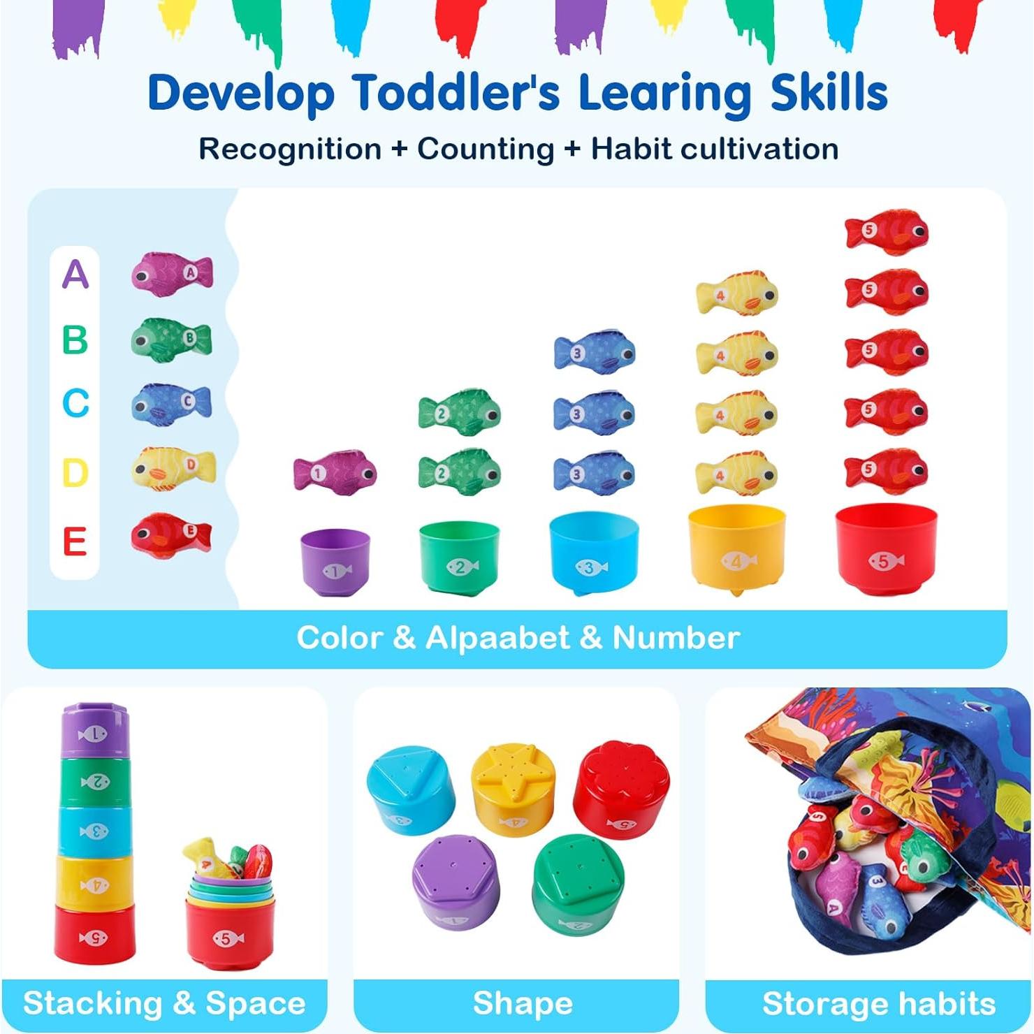 Juego de Pesca Montessori M SANMERSEN para Niños 1-3 Años